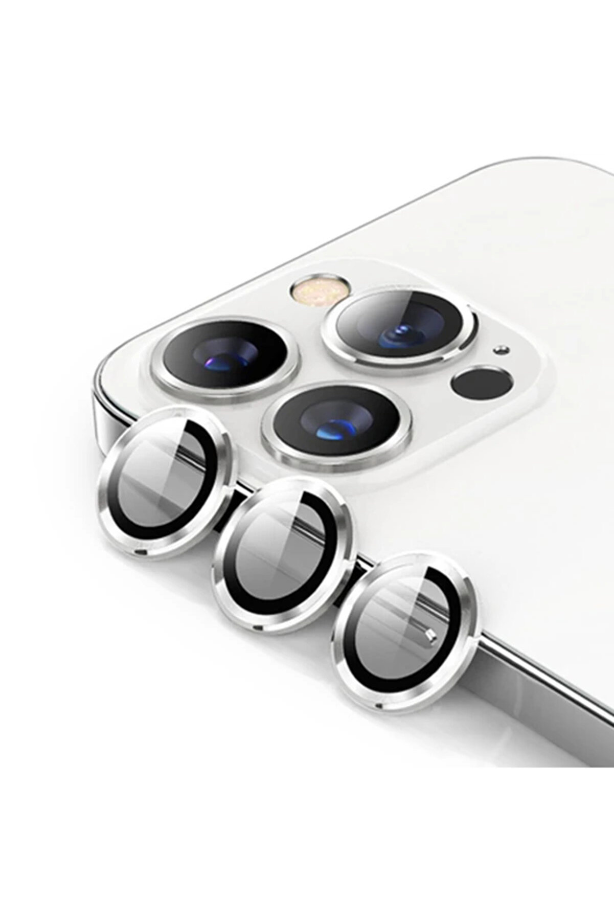 Ally İphone 13 Pro -13 Pro Max 3D Metal Çerçeveli̇ Kamera Lens Koruyucu-(5775) - Hby9920-7713