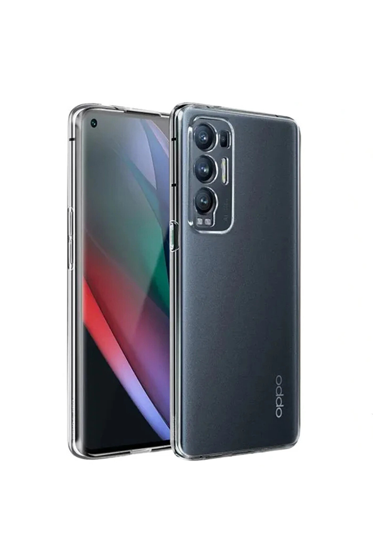 gizmurstore Ally OPPO Find X3 NEO Kılıf Kamera Korumalı Ultra İnce Şeffaf Silikon Kılıf-( - GMS2076-8829