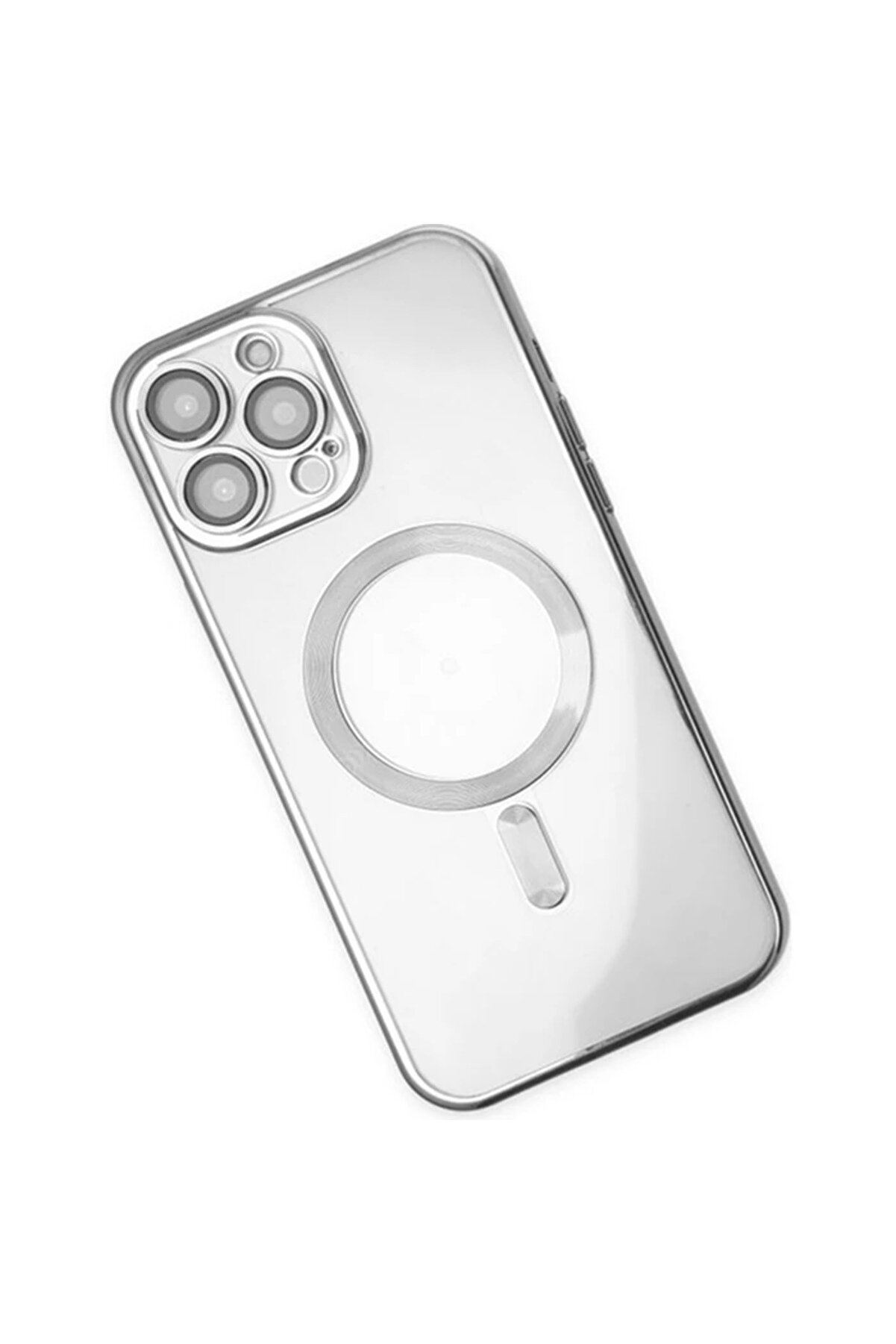 Ally İphone 12 Pro Max 6.7İnç Uyumlu Renkli̇ Kenar Lazer Çerçeveli̇ Magsafe Uyumlu Si̇li̇kon -