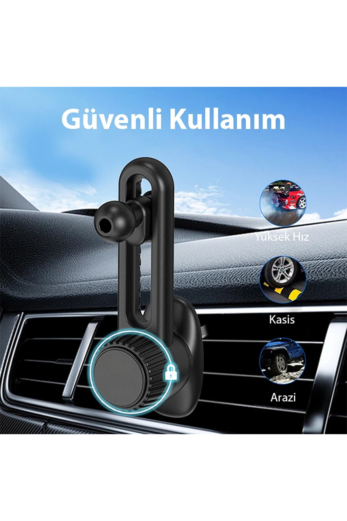 B099 Ayarlanabi̇len Ara&ccedil; I&ccedil;i̇ Havalandi̇rma Telefon Tutucu-(1903) - Dropx8440-7400