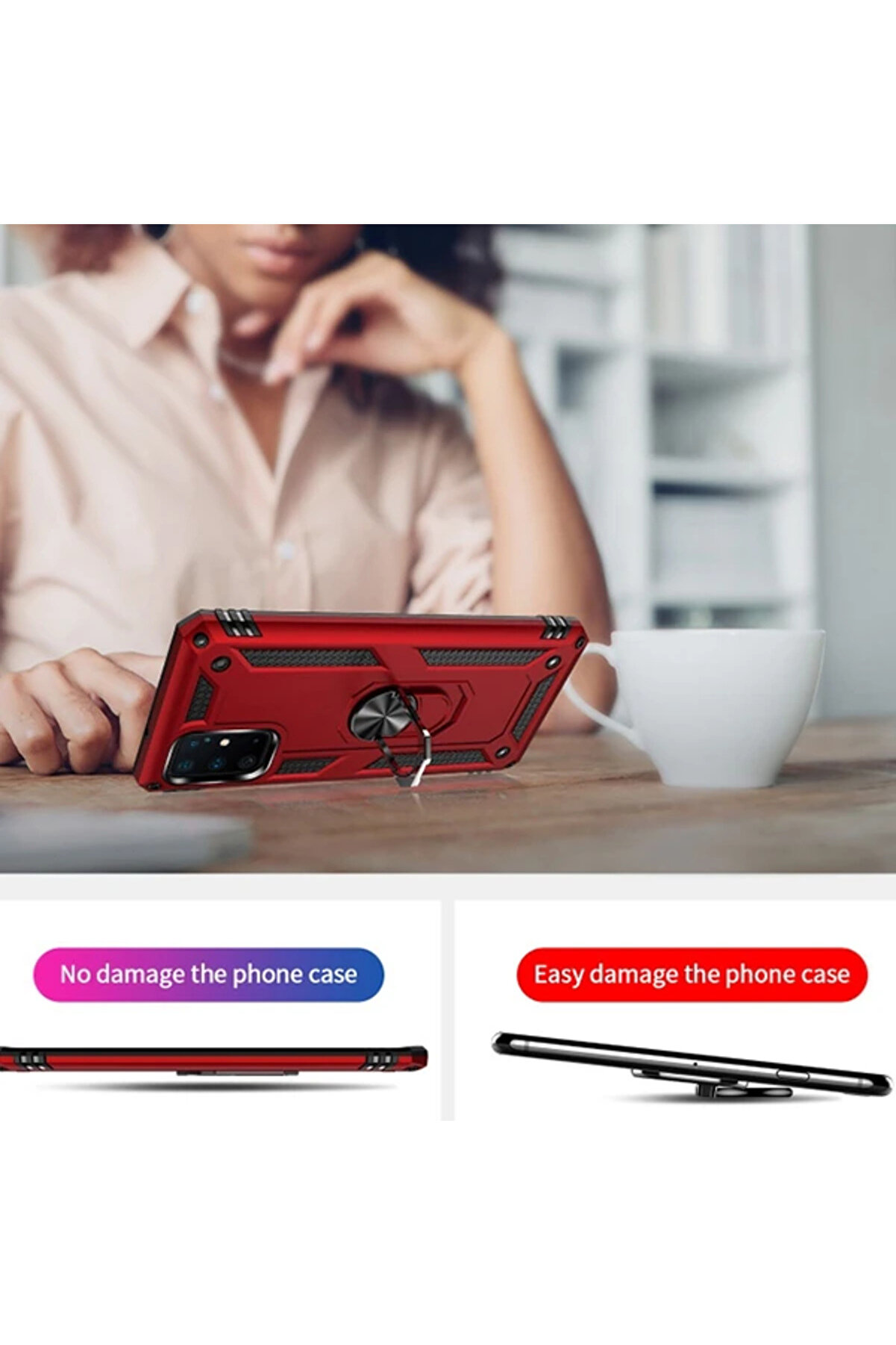 Ally Sm Galaxy S20 Yüzüklü Kılıf Armor Shockproof Ri̇ng Kılıf-(5775) - Gms6560-4458