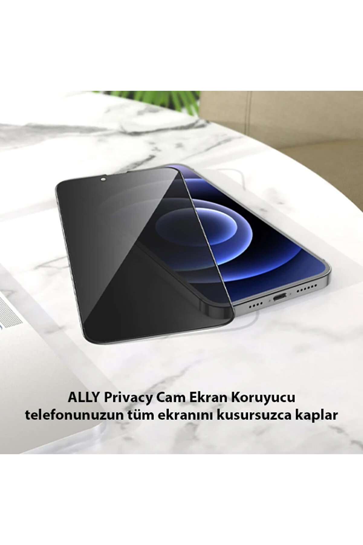 Ally İphone 13 Mi̇ni̇ 3D Full Pri̇vacy Gi̇zli̇li̇k Cam Ekran Koruyucu Anti̇-Spy-(1903) - Dropx2406-6971