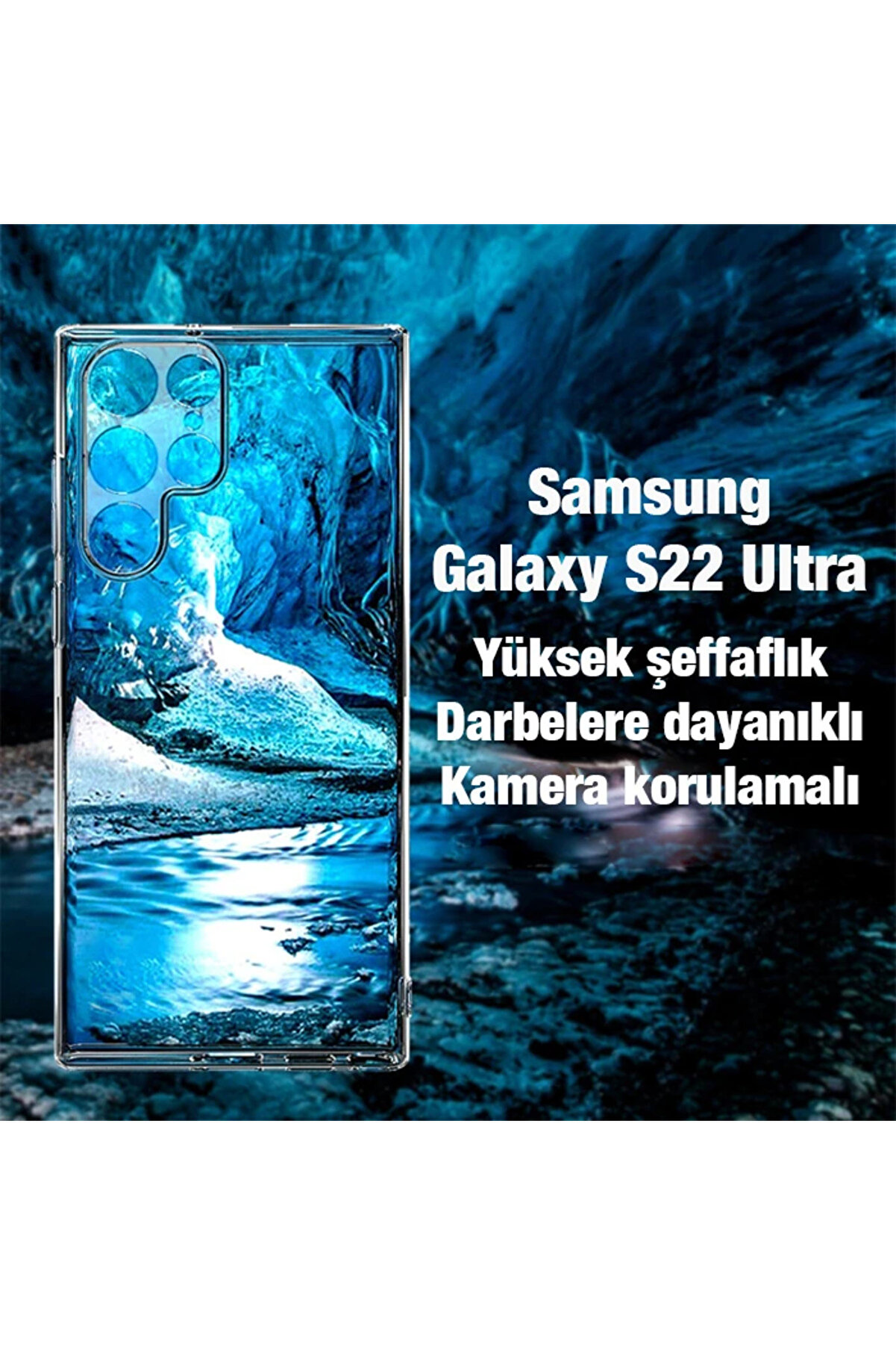 Ally Samsung Galaxy S22 Ultra Kılıf Kamera Korumalı Ultra İnce Şeffaf Si̇li̇k - Dropx5171-6247
