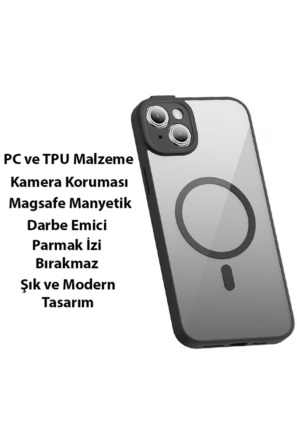 Frame Seri̇es İphone 14 6.1 Kamera Koruyuculu Magsafe Kılıf + Tempered Ekran Ko - Dropx3725-7753