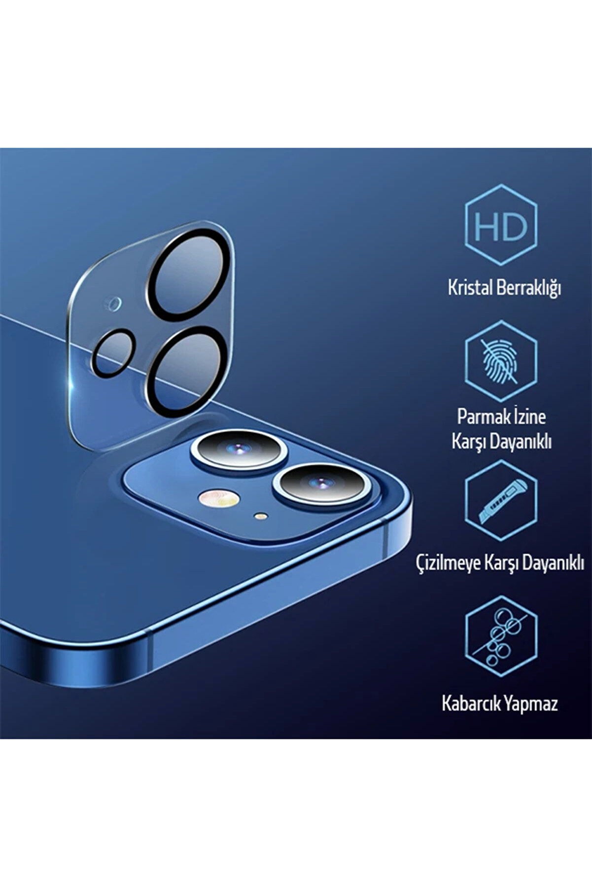 Ally İphone 12 6.1 3D Full Tempered Glass Cam Kamera Koruyucu-(1903) - Dropx1132-6135