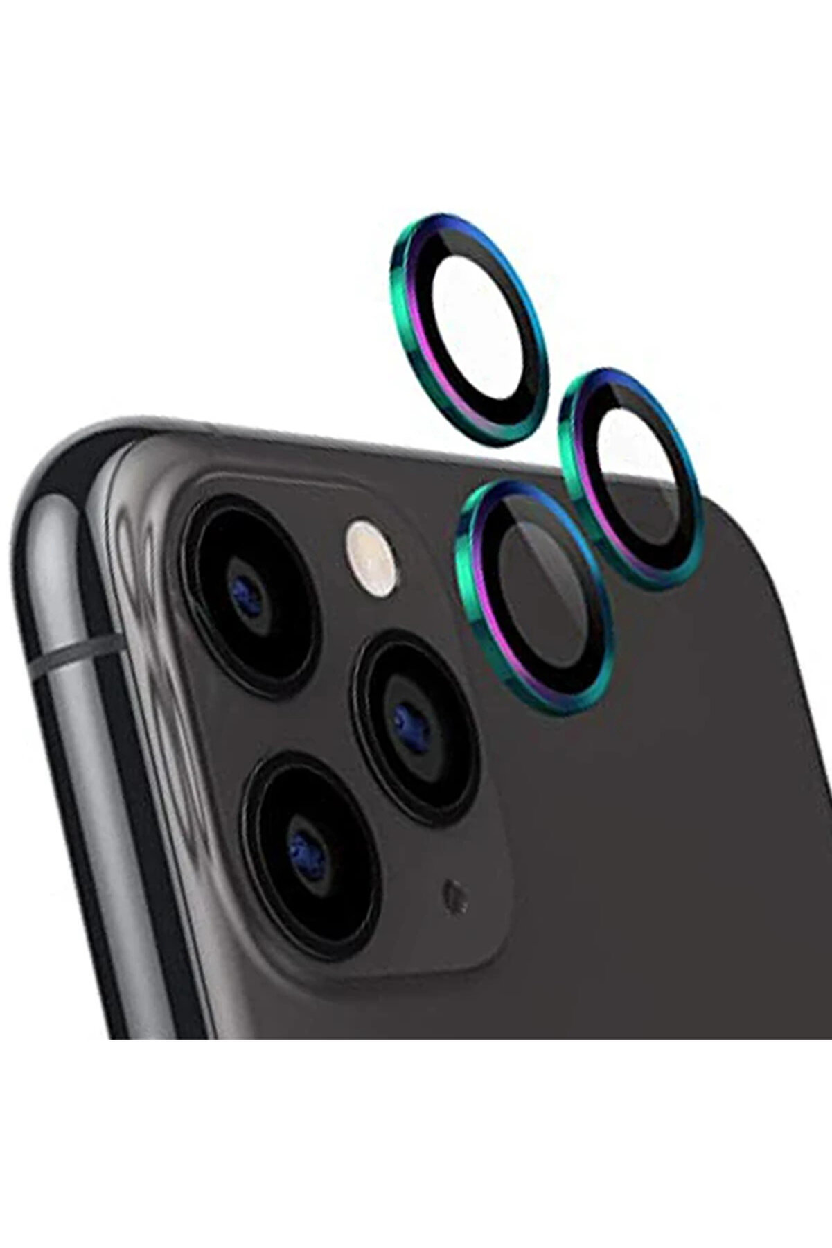 CepteToptan ALLY İphone 12 Pro 3D Metal Çerçeveli Kamera Lens Koruyucu-(1903) - DROPX6969-6242