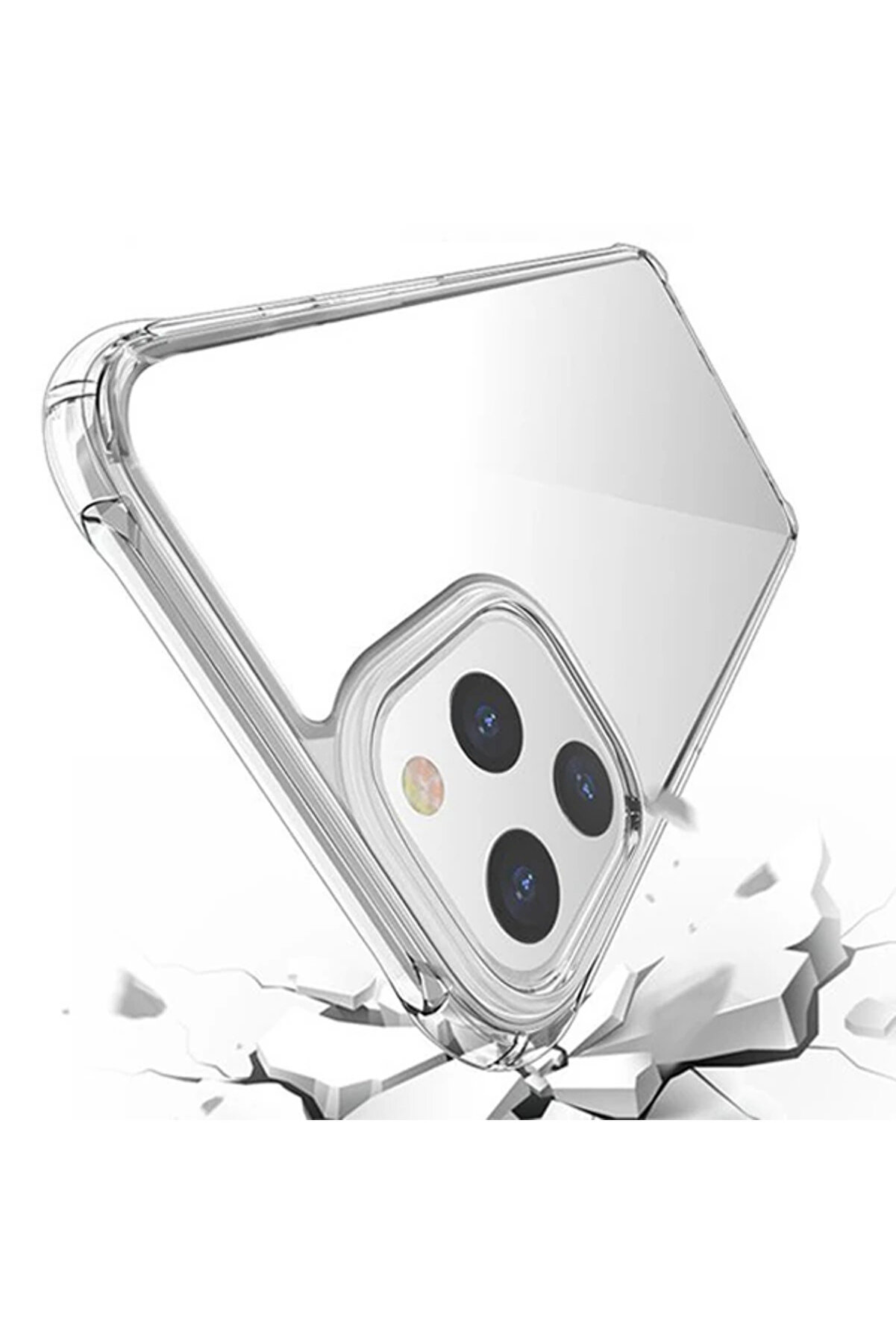 İphone 12 Pro Max 6.7 Anti̇-Drop Si̇li̇kon Kılıf Shockproof Şeffaf Kılıf-(5775) - Tygo5777-6852