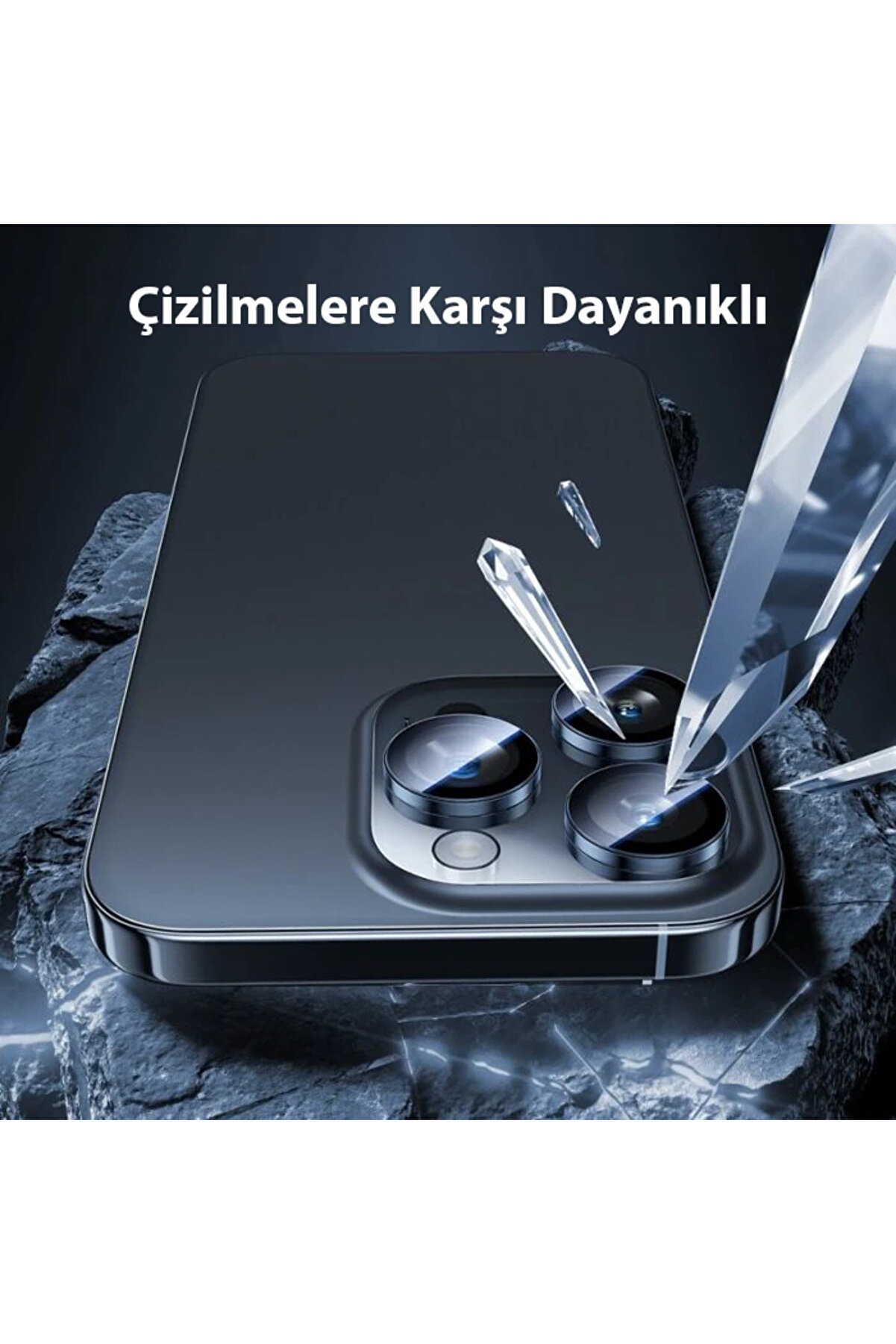 Hoco Crystal Clear İphone 15 Pro-15 Pro Max Hd 3D Metal Çerçeveli̇ Kamera Koruy - Dropx9008-4140