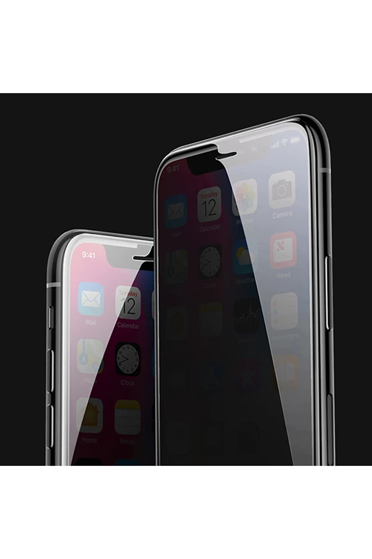İphone 11 Pro Max- Xs Max 3D Anti̇-Peep Pri̇vacy Gi̇zli̇li̇k Cam Ekran Koruyucu-(190 - Dropx8848-3065