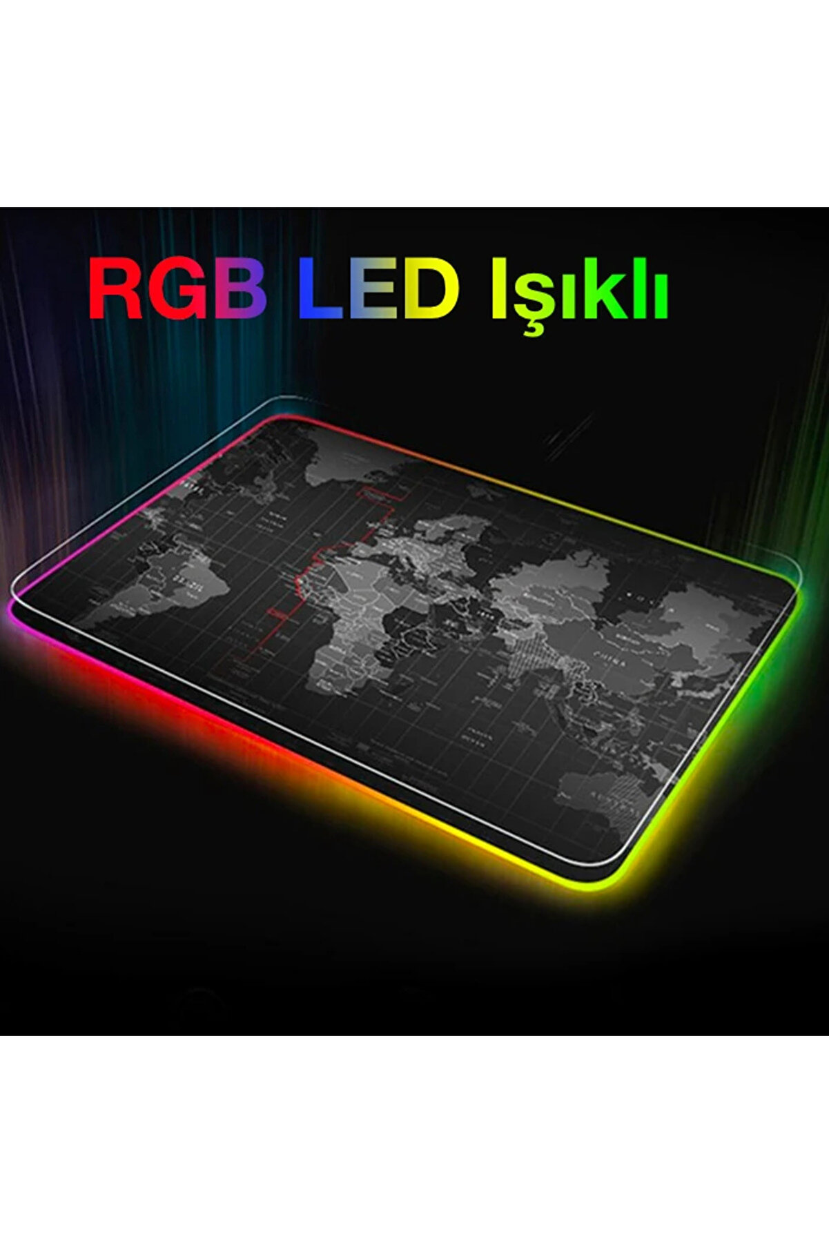 Ally Dünya Desenli̇ Rgb Led Işıklı Oyuncu Mouse Pad 300*250*4Mm-(5775) - Gms5406-5353