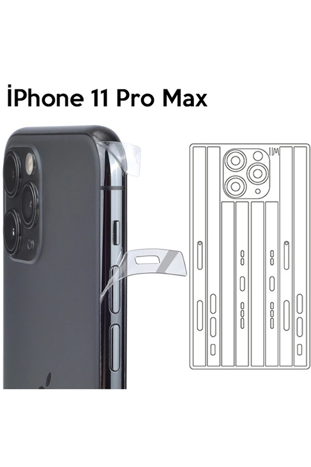 CepteToptan İPhone 11 Pro Max 6.5 Hidrojel Hayalet Yan Alt Üst Kamera Kaplama Film-(1903) - vb6064-8658