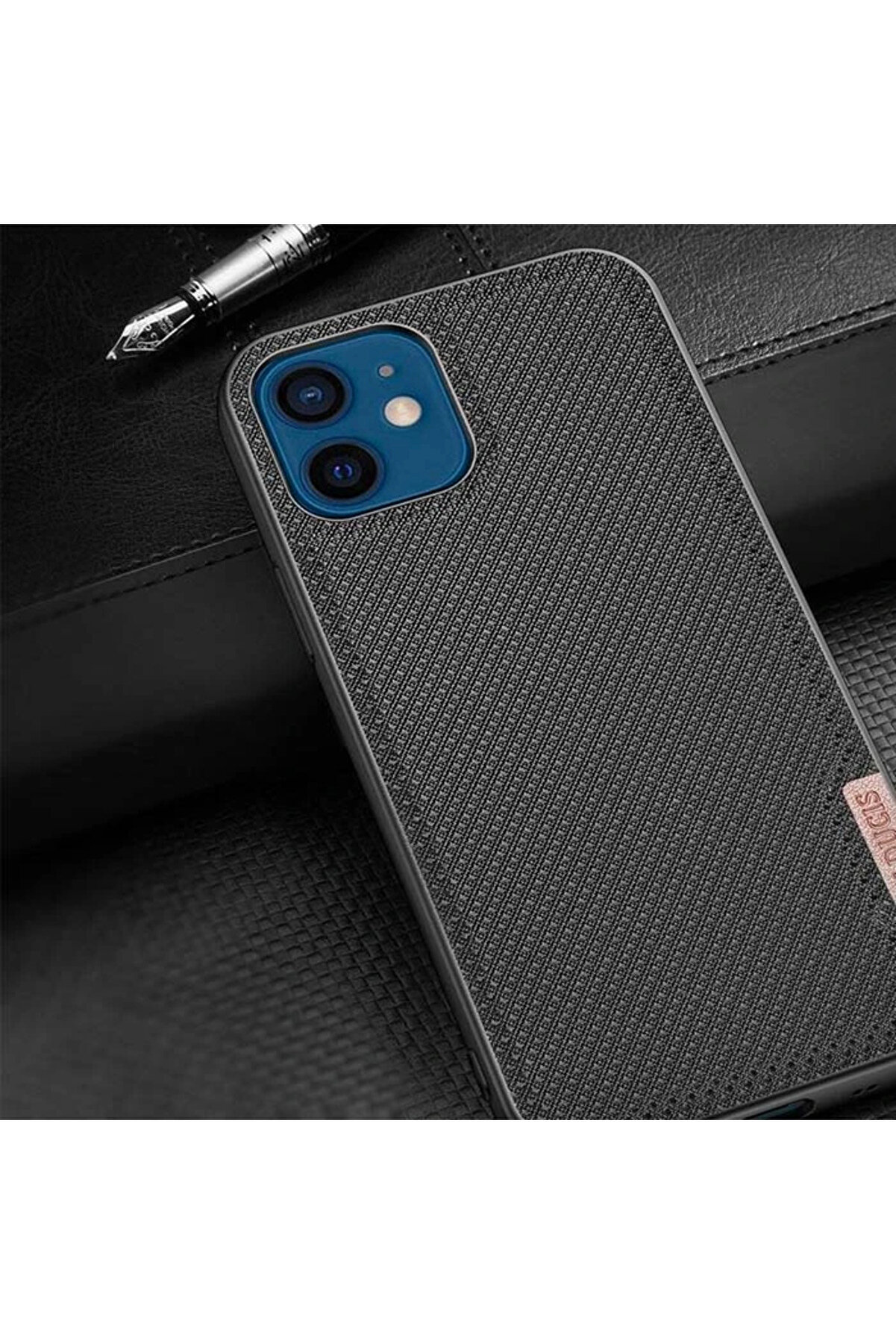Dux Duci̇s Fi̇no Seri̇si̇ İphone 12 -12 Pro 6.1İn&ccedil; Kılıf Premi̇um Dokuma Si̇li̇kon K - Dropx4261-9185