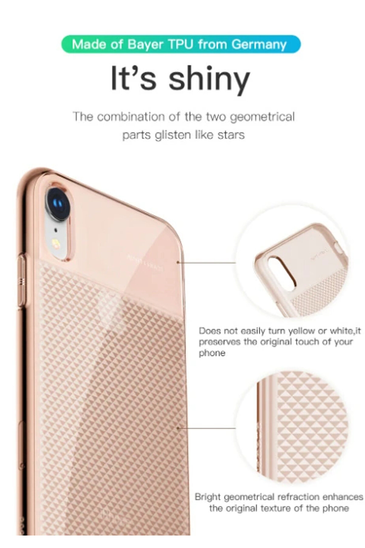 İphone Xr 6.1 Gli̇stenıng Şeffaf L&uuml;x Si̇li̇kon Kılıf-(5775) - Gms2684-8445