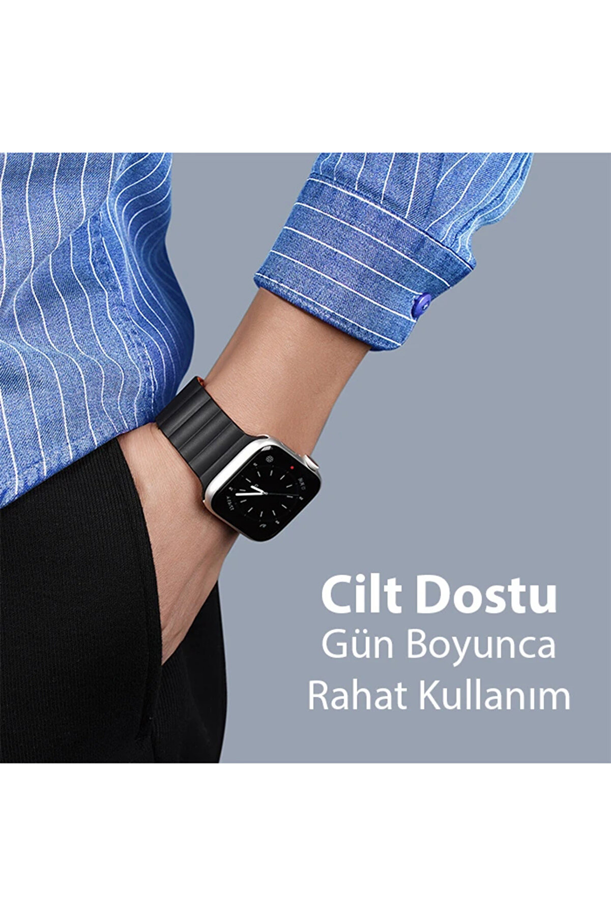 Dux Ducıs Apple Watch 38/40/41Mm İçi̇n Manyeti̇k Zi̇nci̇r Versi̇yon Pu Deri̇ Kayış - Dropx2614-1265