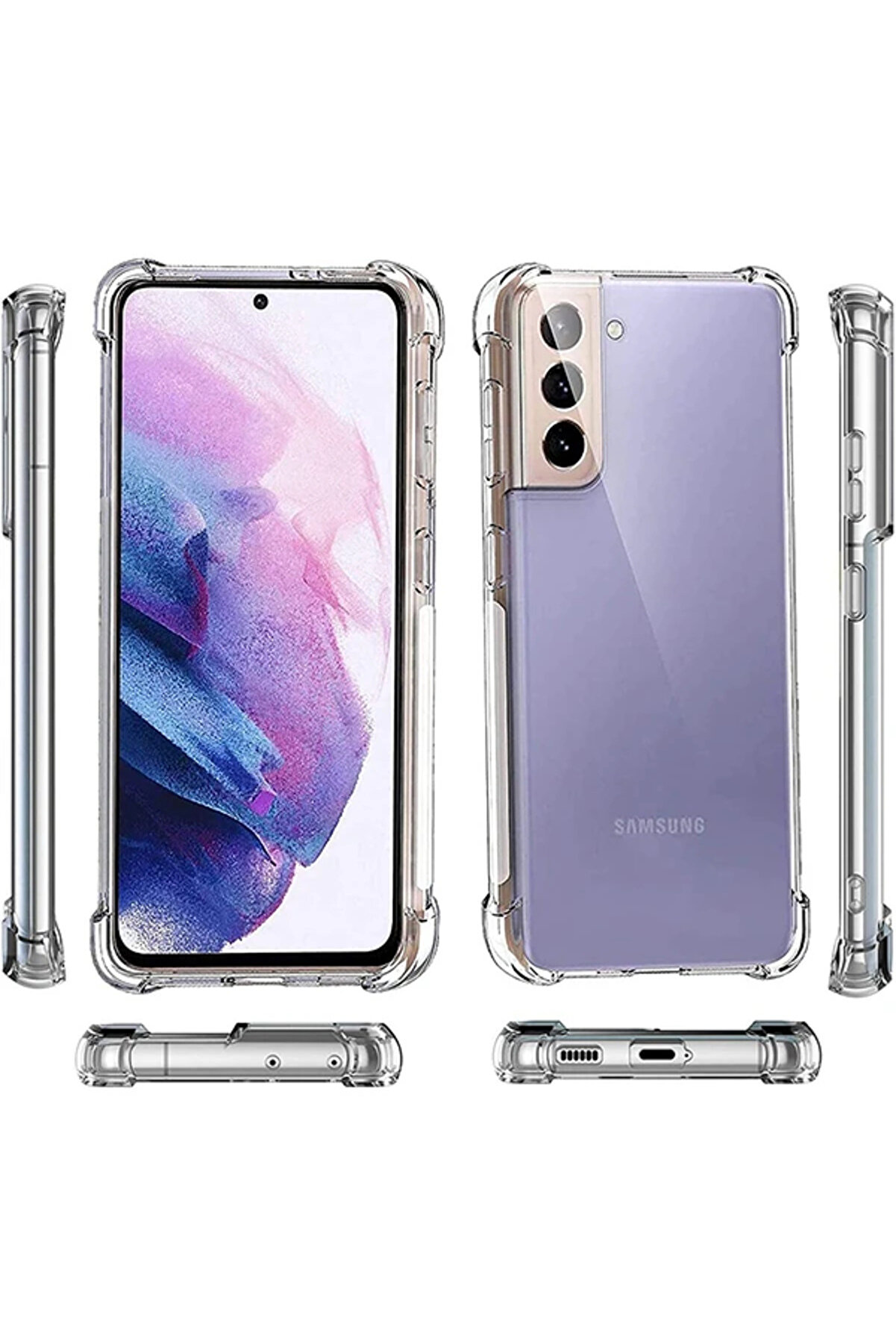 Sm Galaxy S21 - S30 Uyumlu Anti̇-Drop Shockproof Darbe Emi̇ci̇ Si̇li̇kon Kılıf-(1903) - Dropx8683-7702