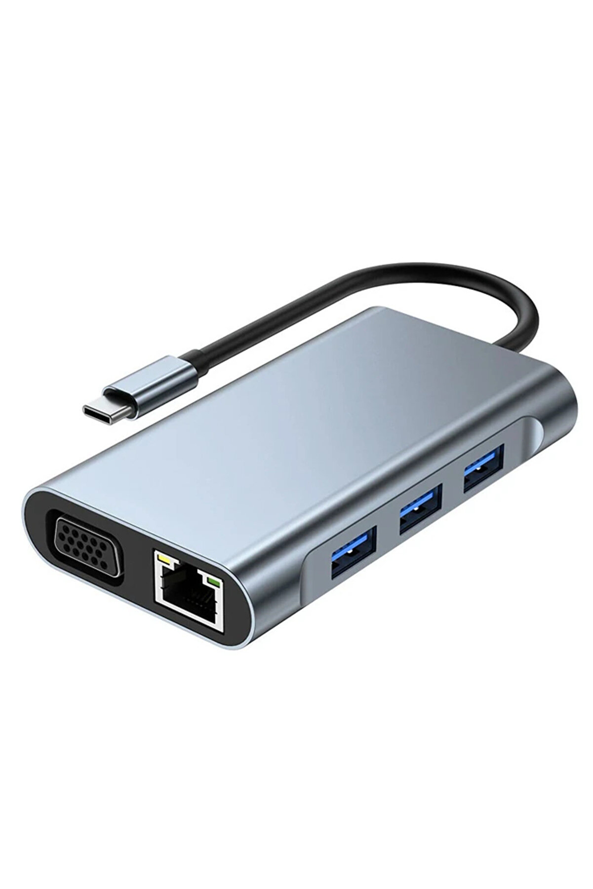 Ally 7İn1 Usb 3.0 + Hdmı + Rj45 + Type-C Hub Adaptör Çevi̇ri̇ci̇ Dock Stati̇on-(19 - Dropx1668-4495