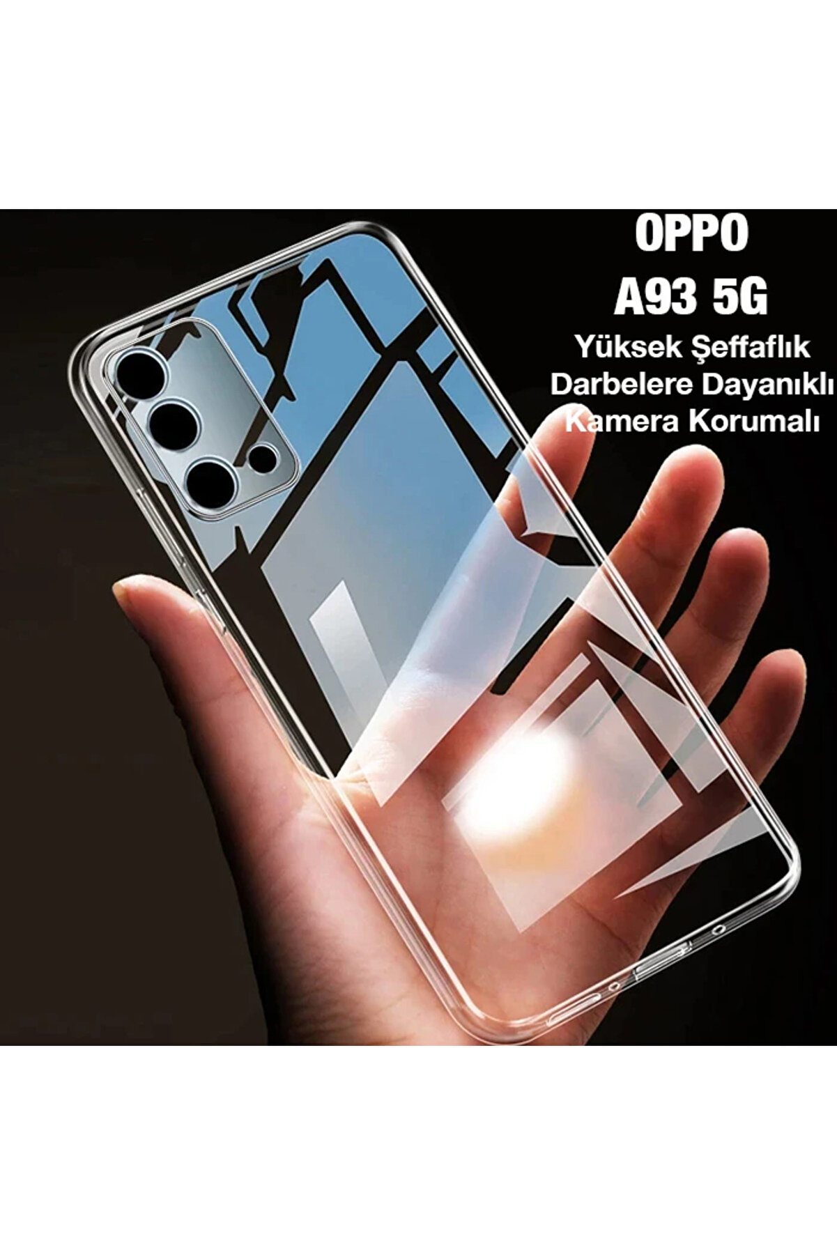 Ally Oppo A93 5G Kamera Lens Korumalı Şeffaf Si̇li̇kon Kılıf-(1903) - Dropx8449-4196