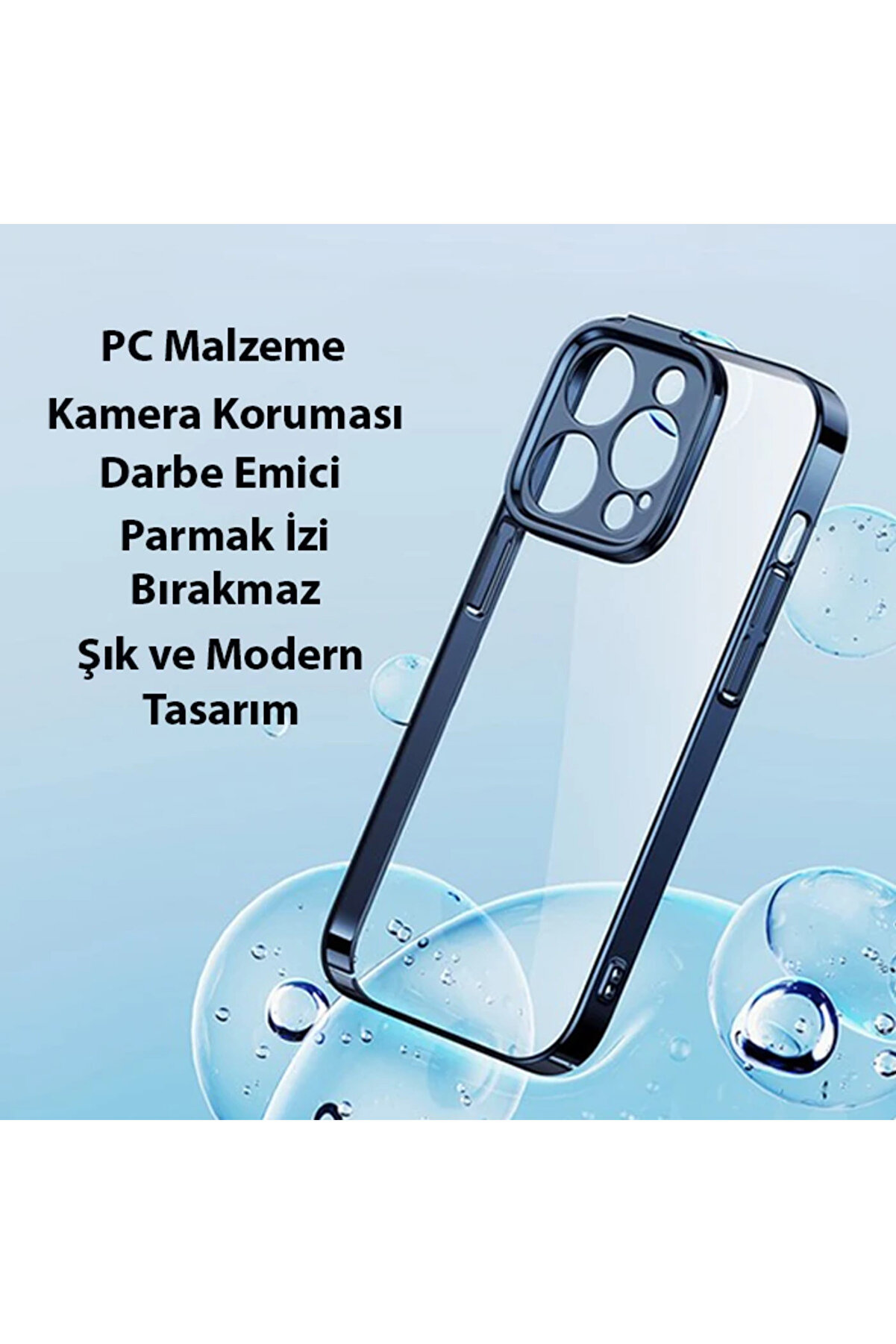 Gli̇tter İphone 14 Pro Max 6.7 Renkli̇ Kenar Si̇li̇kon Kılıf + Tempered Ekran Koruyucu - Gms7421-7312