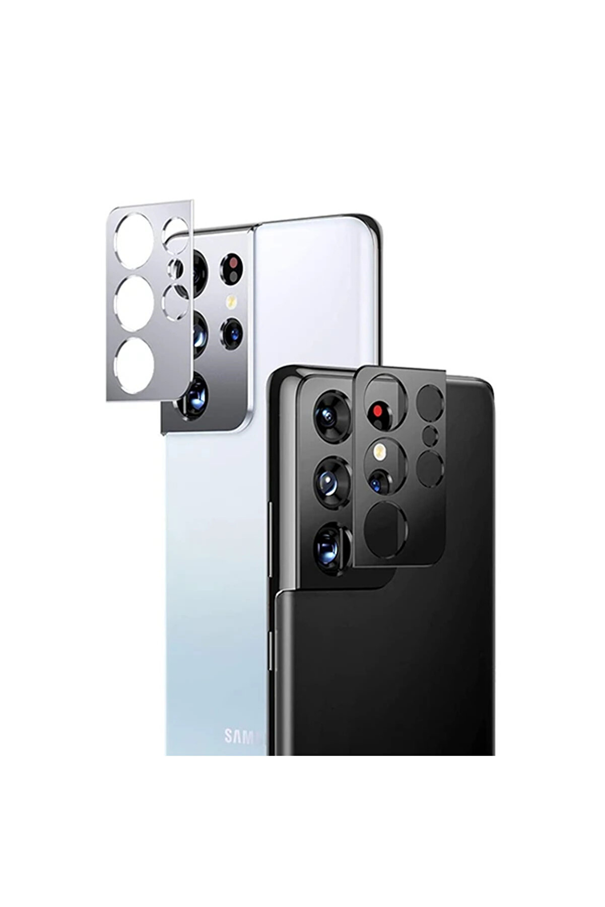 Sm Galaxy S21 Ultra 3D Metal Kamera Koruyucu Metal Lens-(5775) - Gms7270-9871