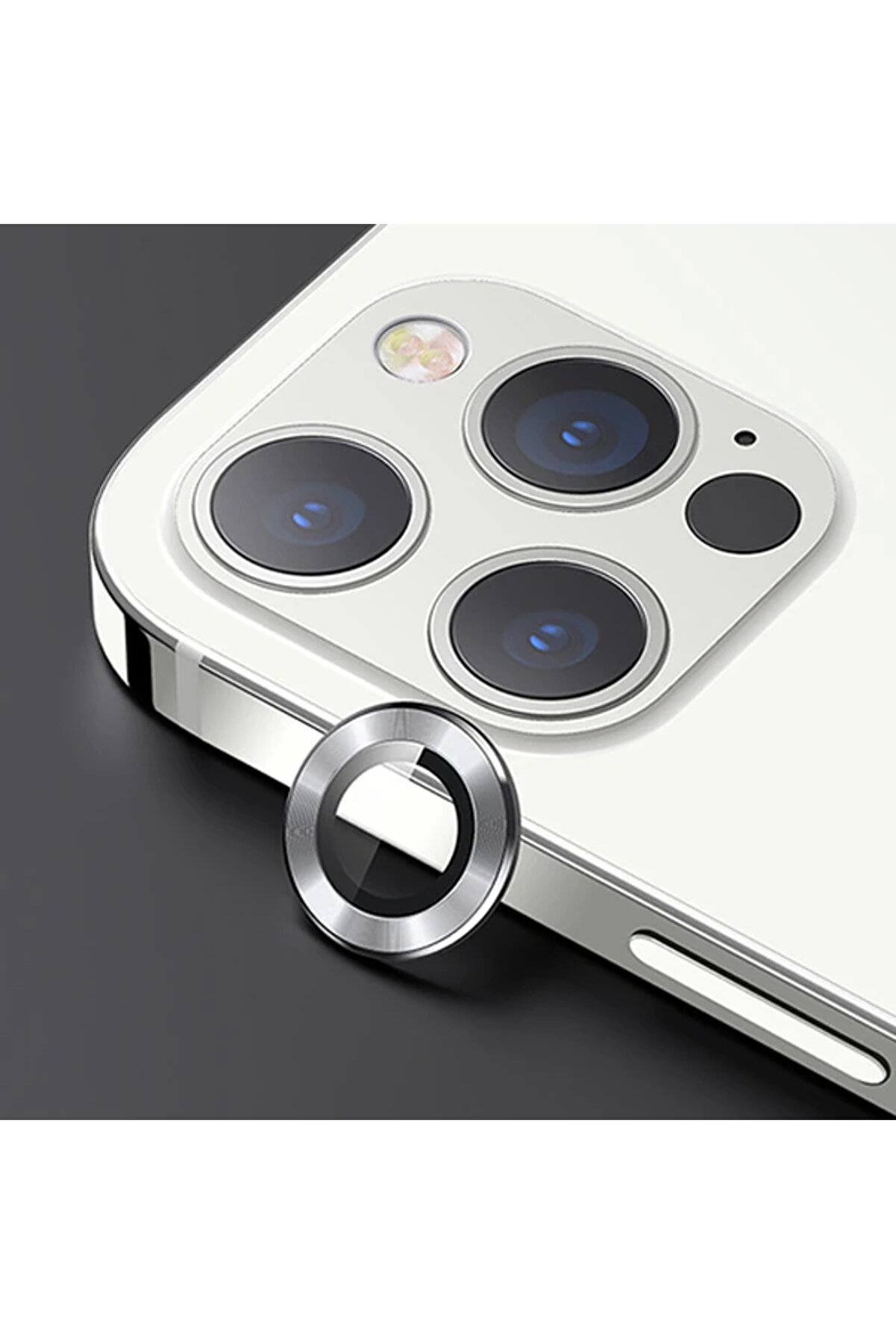 gizmurstore USAMS İphone 12 Pro Max 3D Metal Çerçeveli Kamera Lens Koruyucu-(5775) - GMS5375-4981