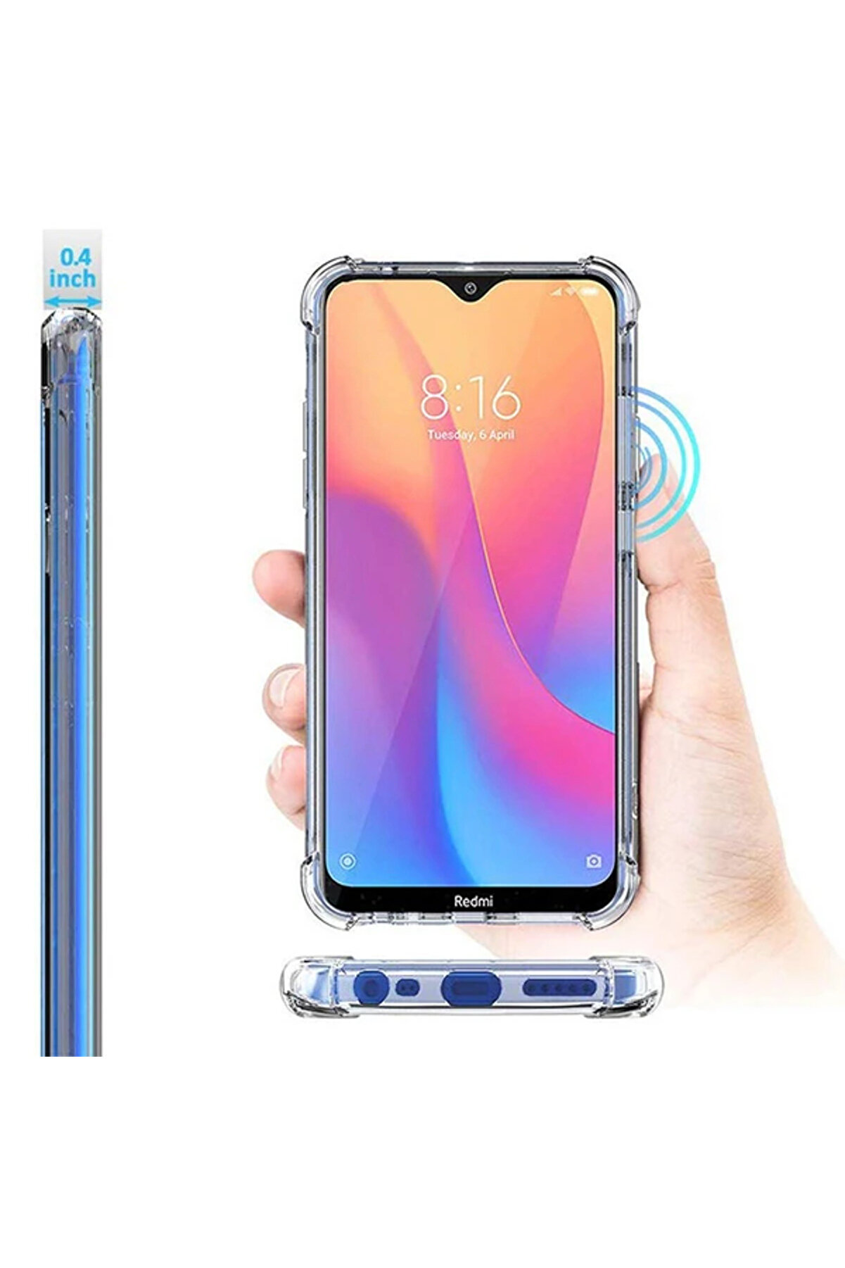 Xi̇aomi̇ Redmi̇ 8A Anti̇-Drop Darbe Emi̇ci̇ Si̇li̇kon Kılıf-(5775) - Gms2757-9702