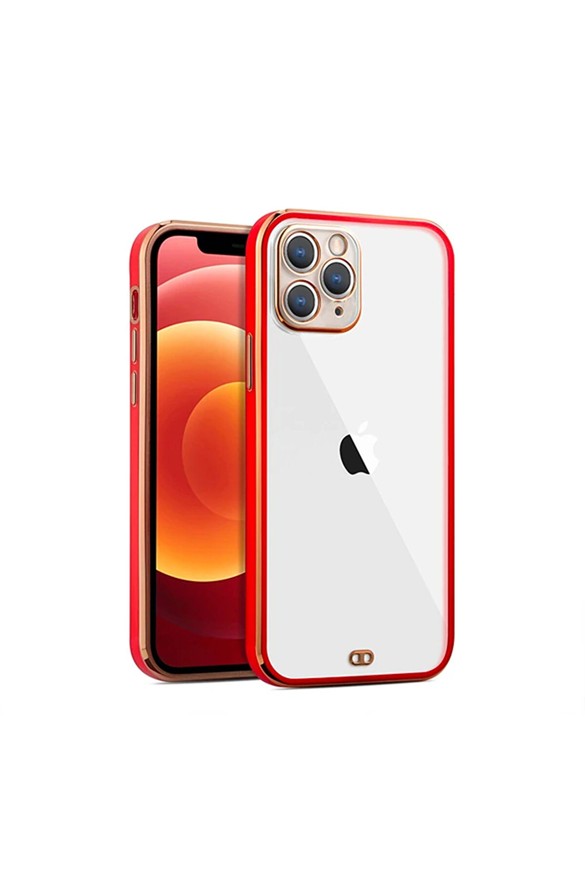 İphone 11 Pro Max 6.5İnç Gold Çerçeve Kamera Korumalı Bumper Kılıf-(1903) - Dropx3013-3603