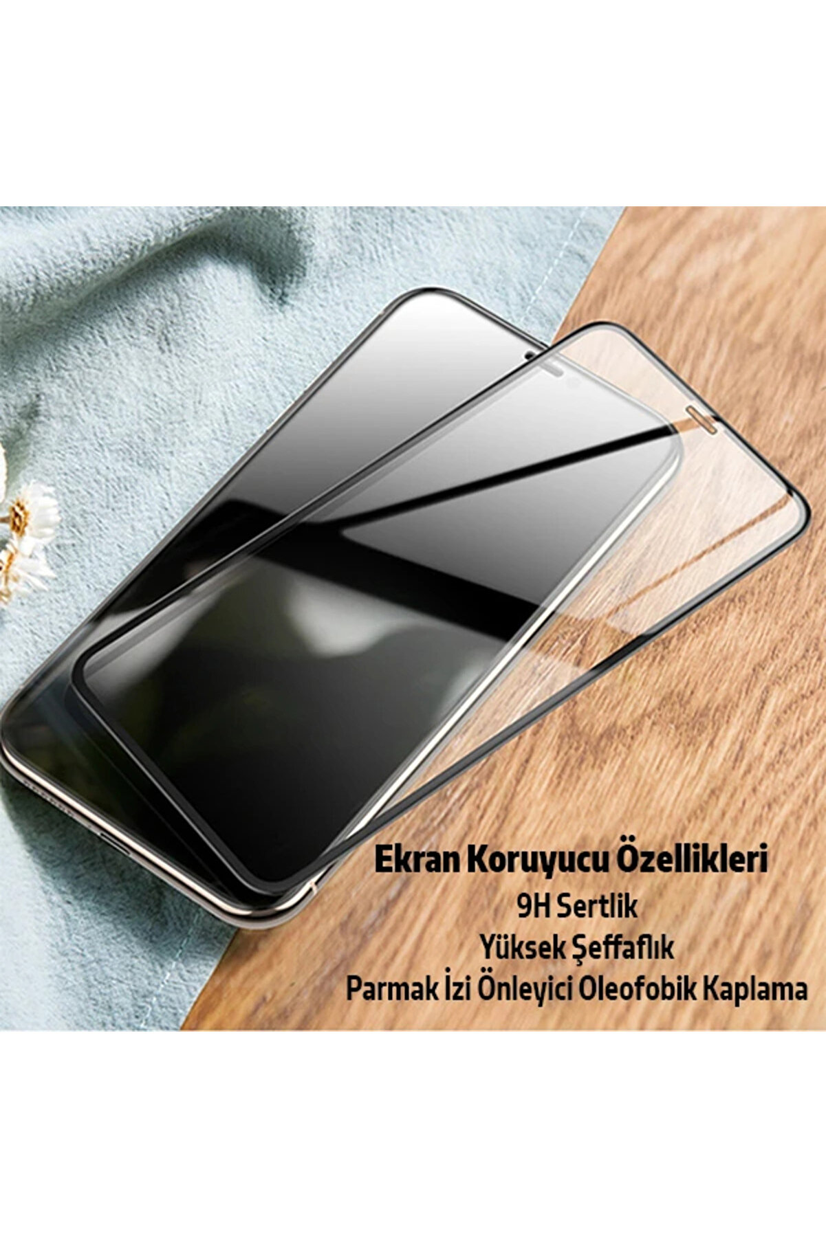 İphone 11 Pro Max 2İn1 Full Glue Tempered Cam Ekran Koruyucu +Kamera Lens Set- - Brh026243-1873