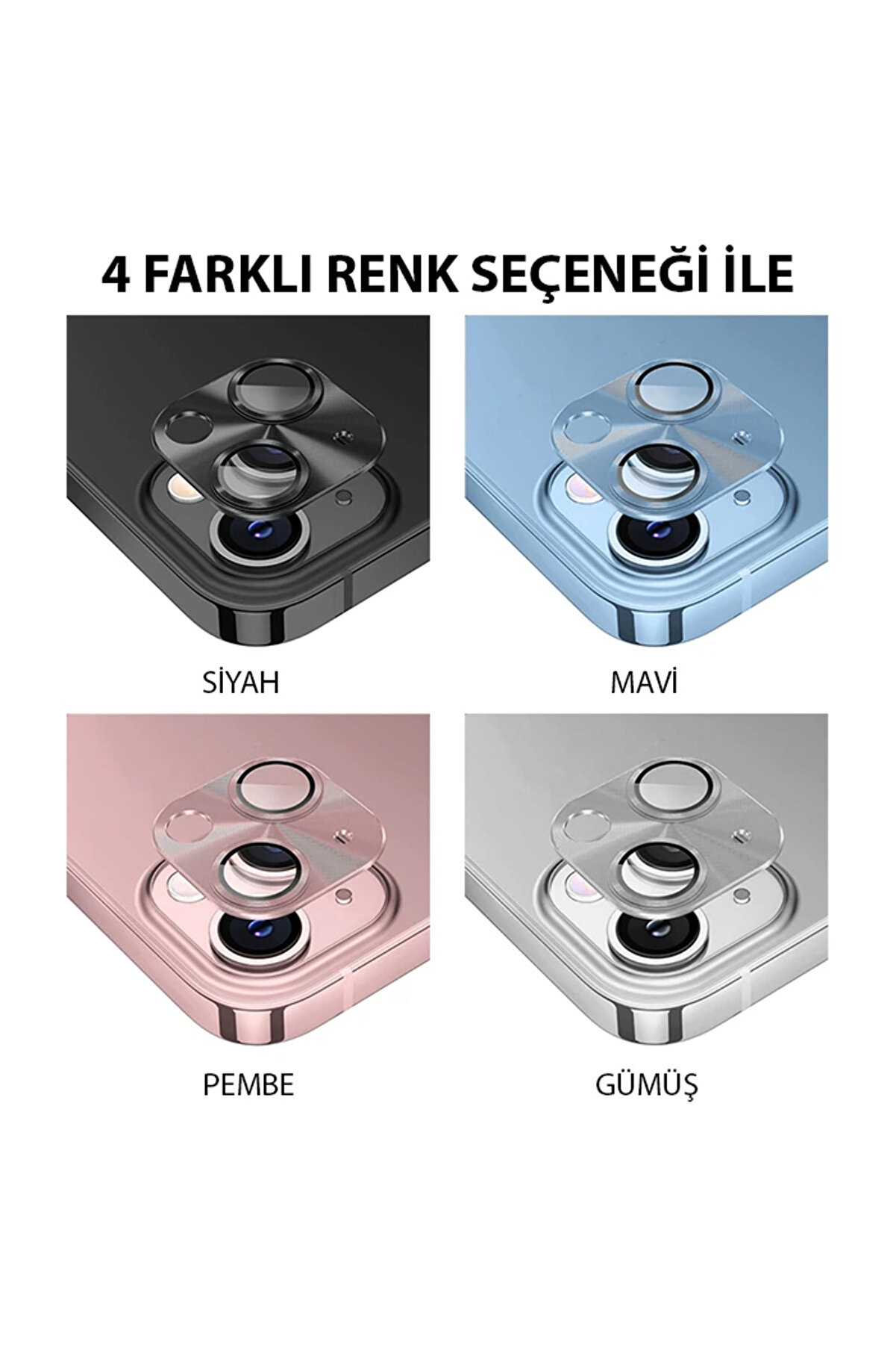 Ally İphone 15-15 Plus Metal Tempered Kamera Lens Koruyucu-(5775) - Gms6678-2622