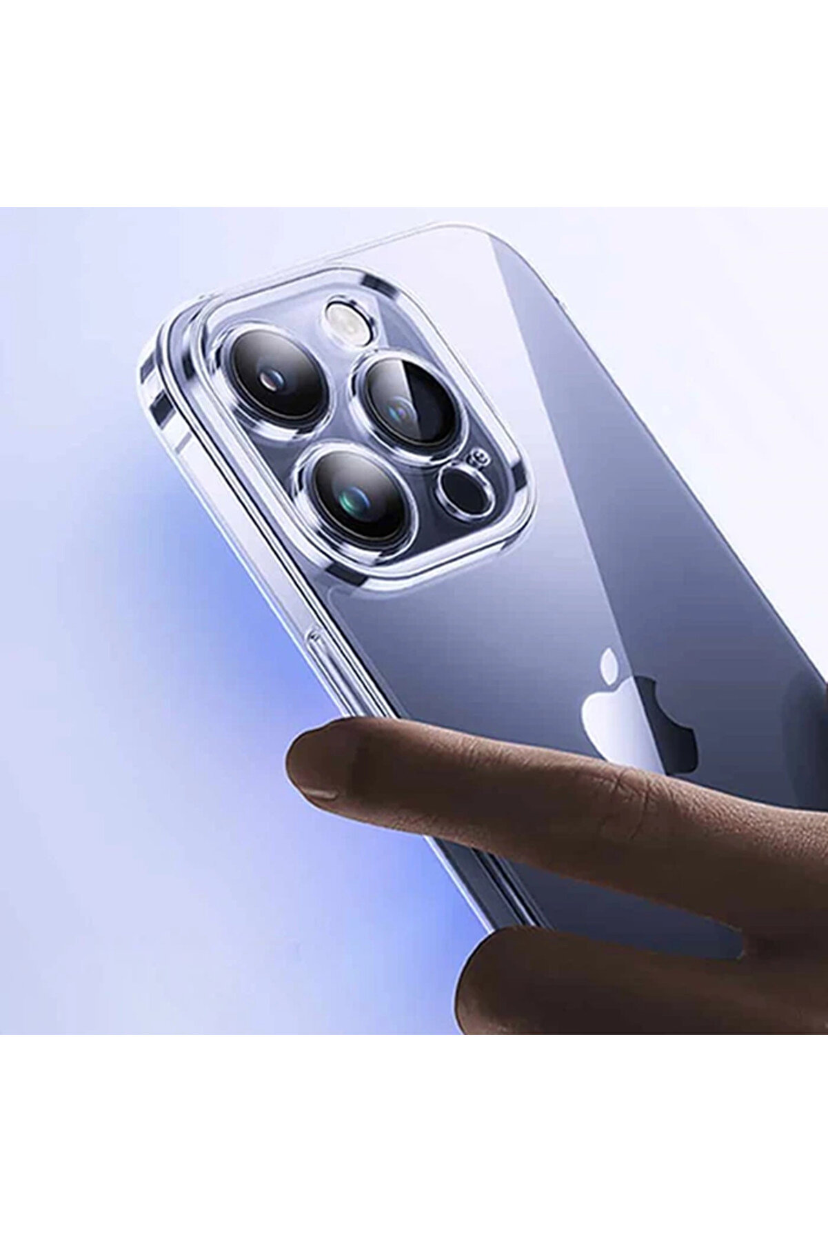 İphone 15 Pro Max Schott Seri̇si̇ Şeffaf Si̇li̇kon Kılıf + Tempered Ekran Koruyuc - Dropx2223-6387