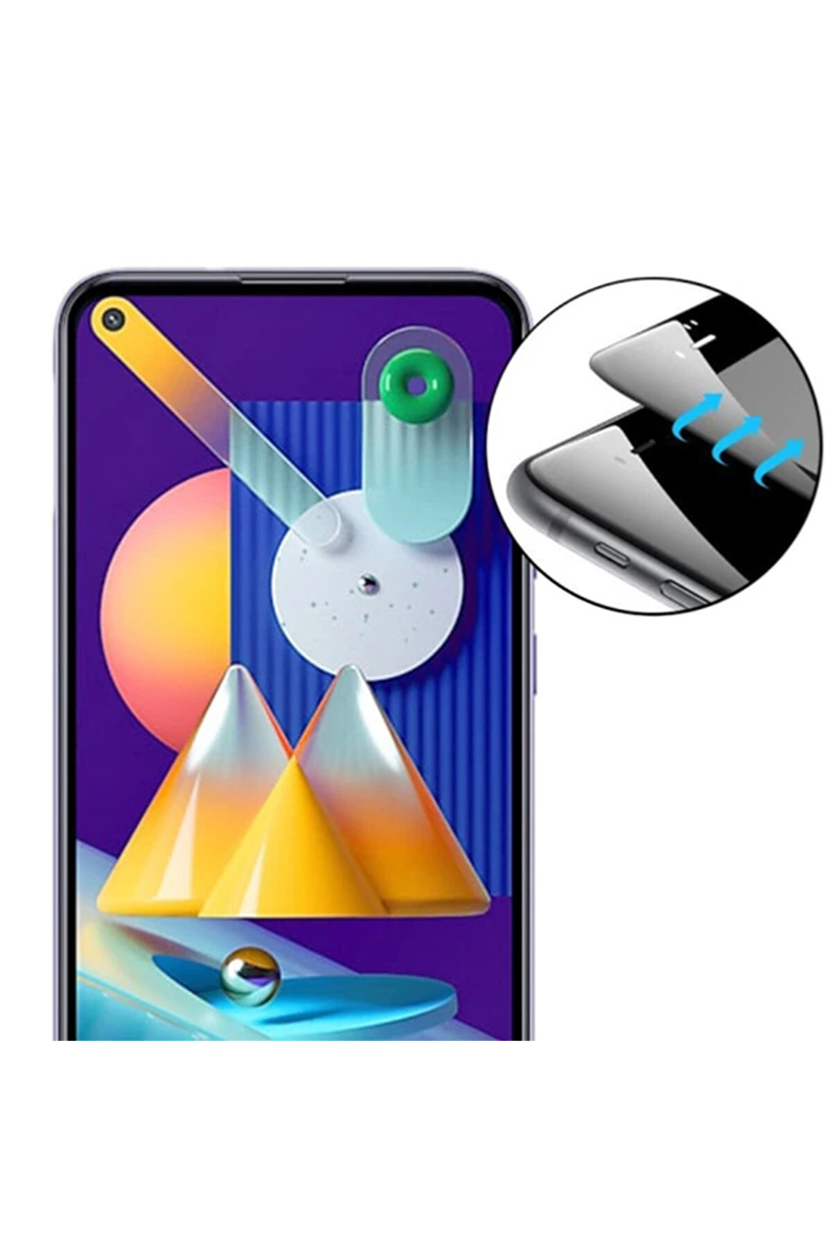Ally Sm Galaxy M11 Full Glue Tempered Cam Ekran Koruyucu-(1903) - Dropx7501-9434