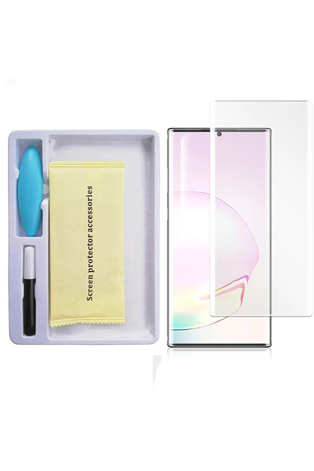 CepteToptan Ally Sm Galaxy Note 20 Full Uv Liquid+Uv Işık 3d Kırılmaz Cam Ekran Koruyucu - DROPX5494-4734