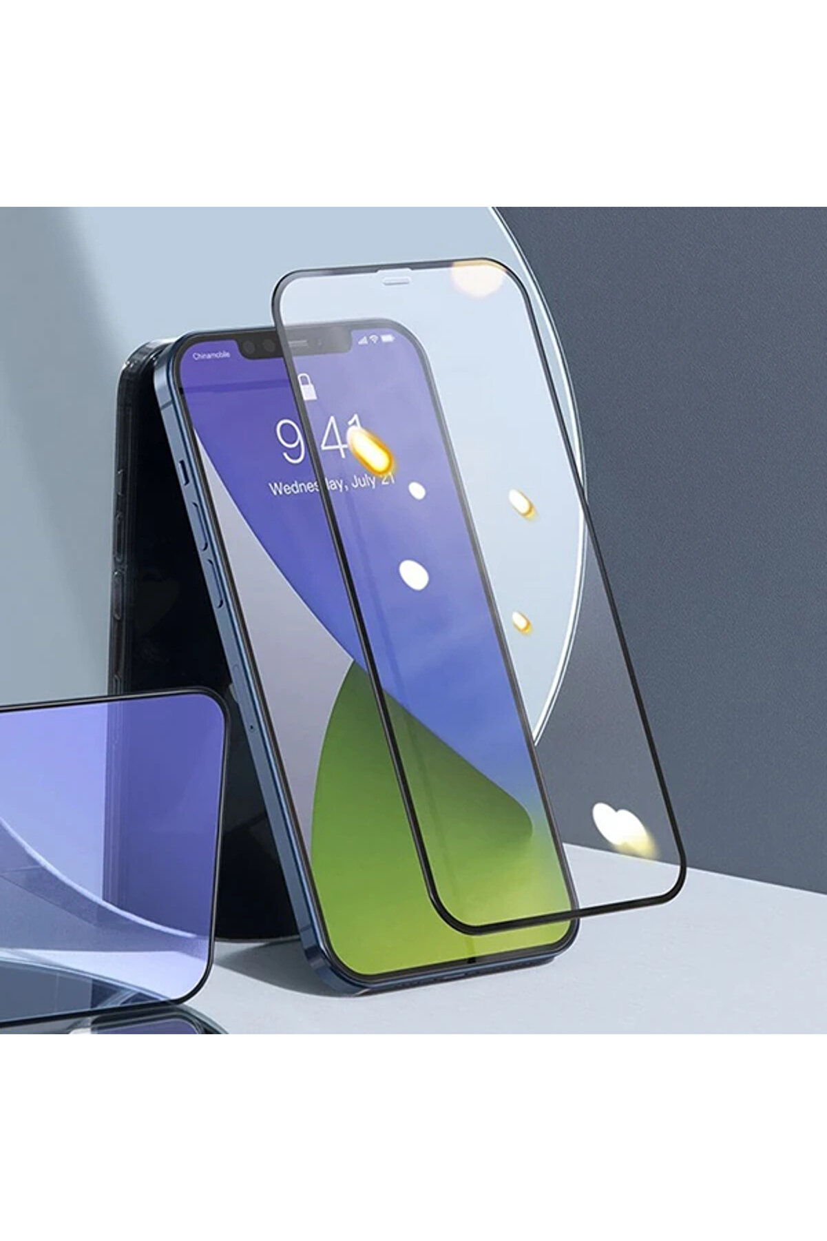 İphone 12-12 Pro 6.1 0.3Mm 3D Full Tempered Cam Ekran Koruyucu 2Adet Set-(1903) - Dropx9029-1714