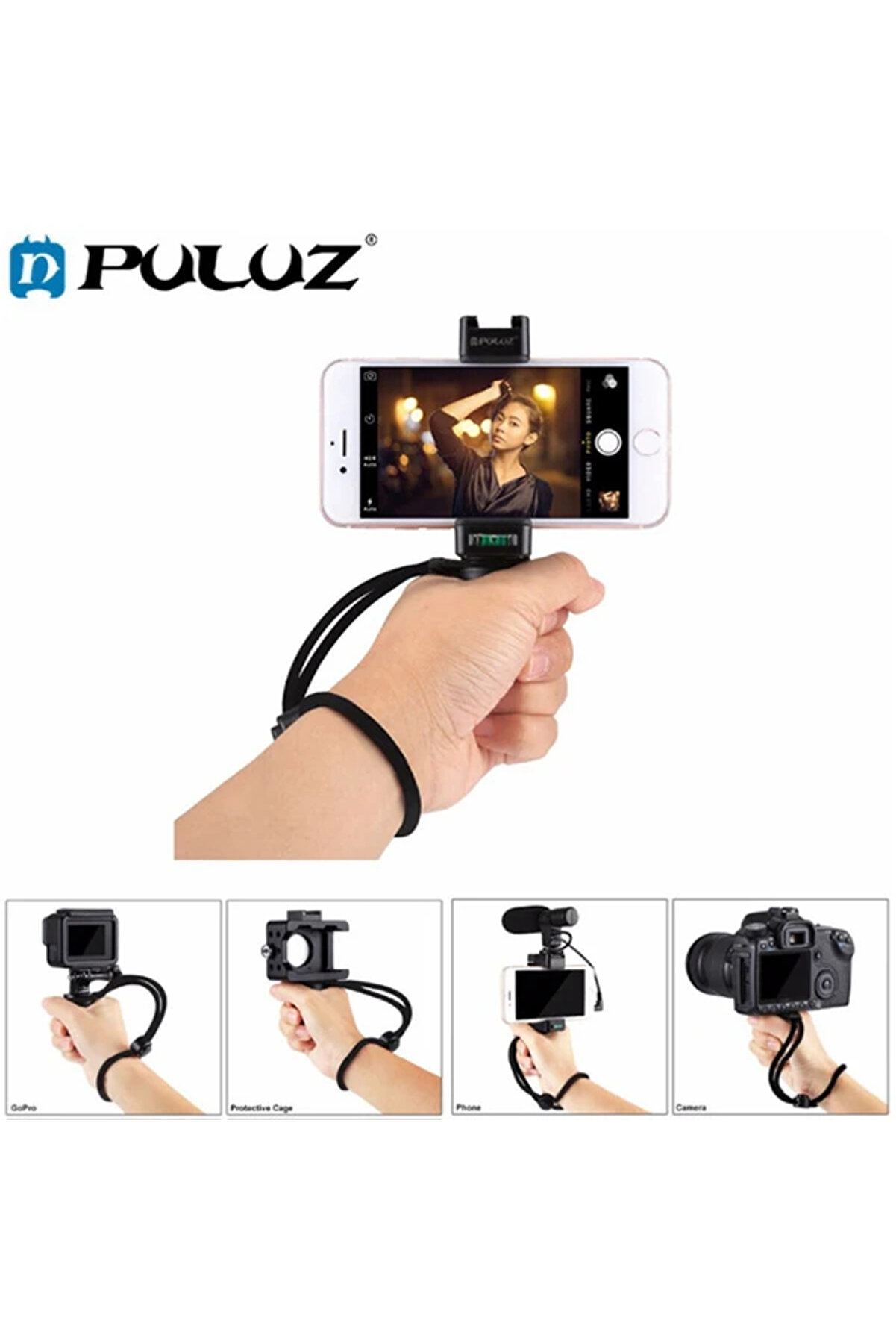 CepteToptan PULUZ Video Telefon Elde Tutucu+ Bileklik Tripod Adaptörü-(1903) - DROPX8422-4516