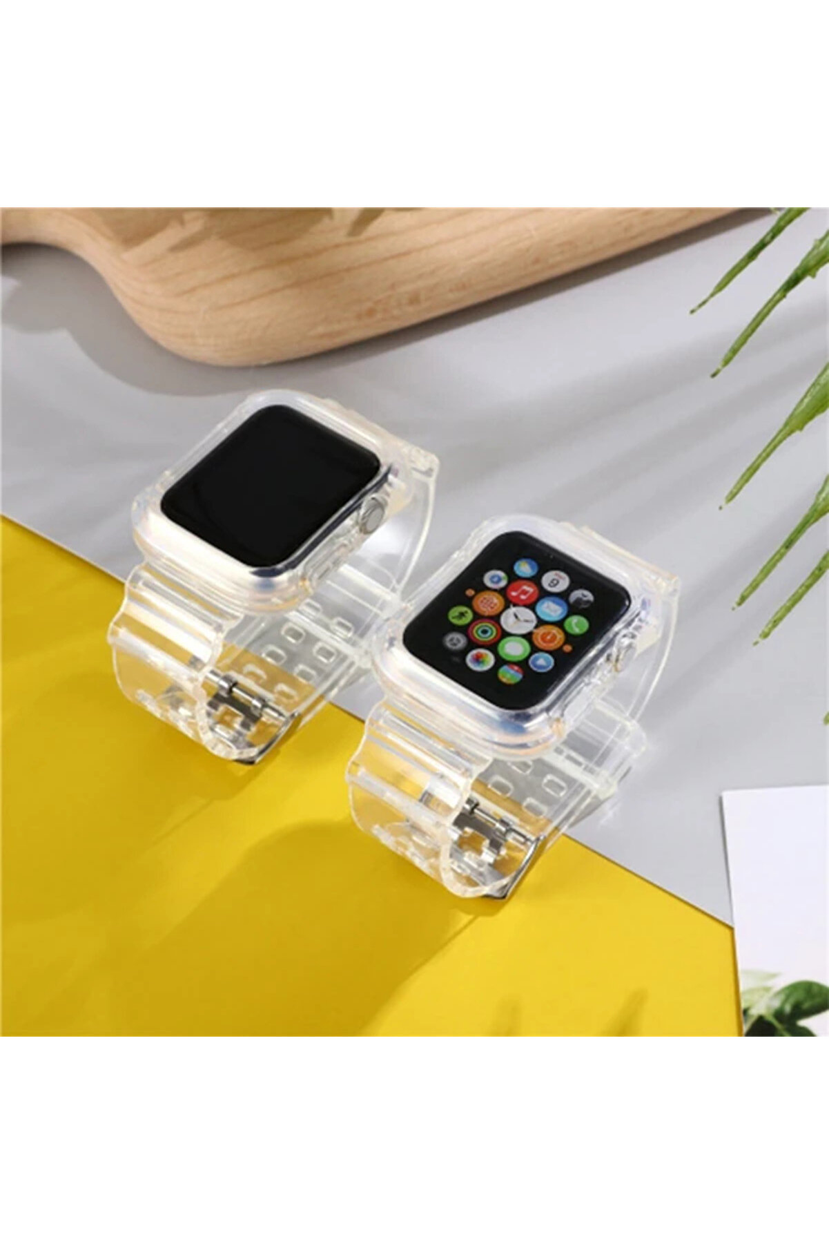 Ally Apple Watch 6-Se-5-4 44Mm / 3-2-1 42Mm Kayış Kordon Kılıf Si̇li̇kon-(1903 - Dropx8255-4620