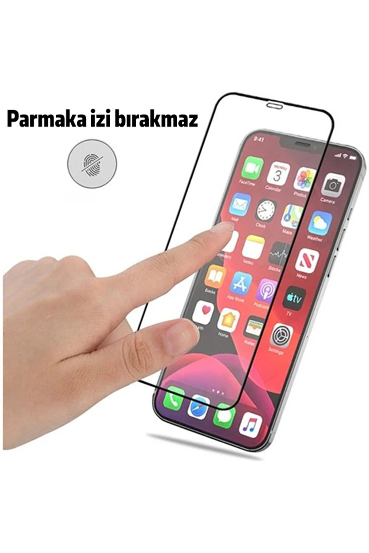 Best İphone 12 Pro Max Uyumlu 6.7 9H 3D Tempered Full Cam Ekran Koruyucu-(1903) - Neo4260-1316