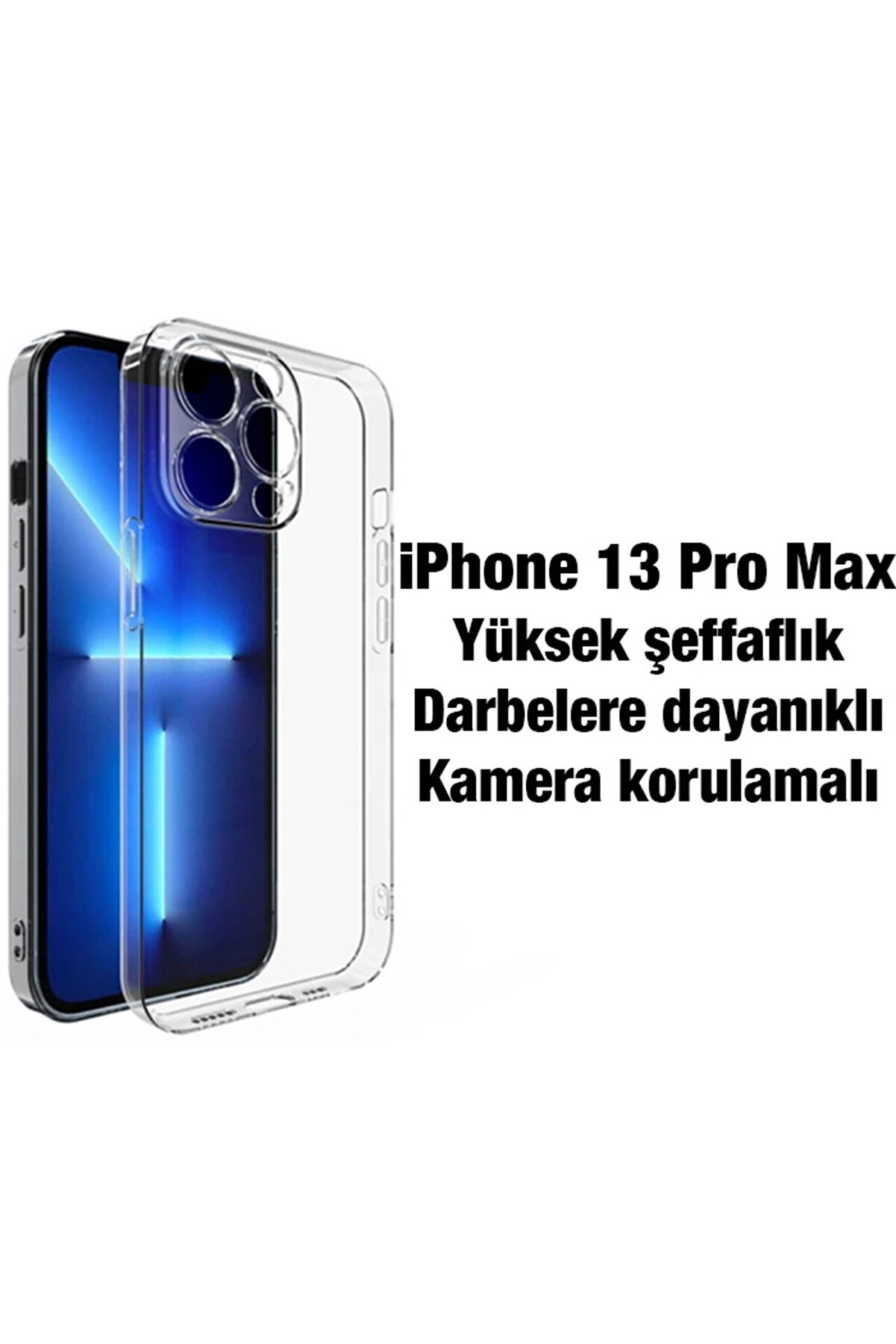 Ally İphone 13 Pro Max Kılıf Kamera Korumalı Ultra İnce Şeffaf Si̇li̇kon Kılıf- - Gms4560-9538