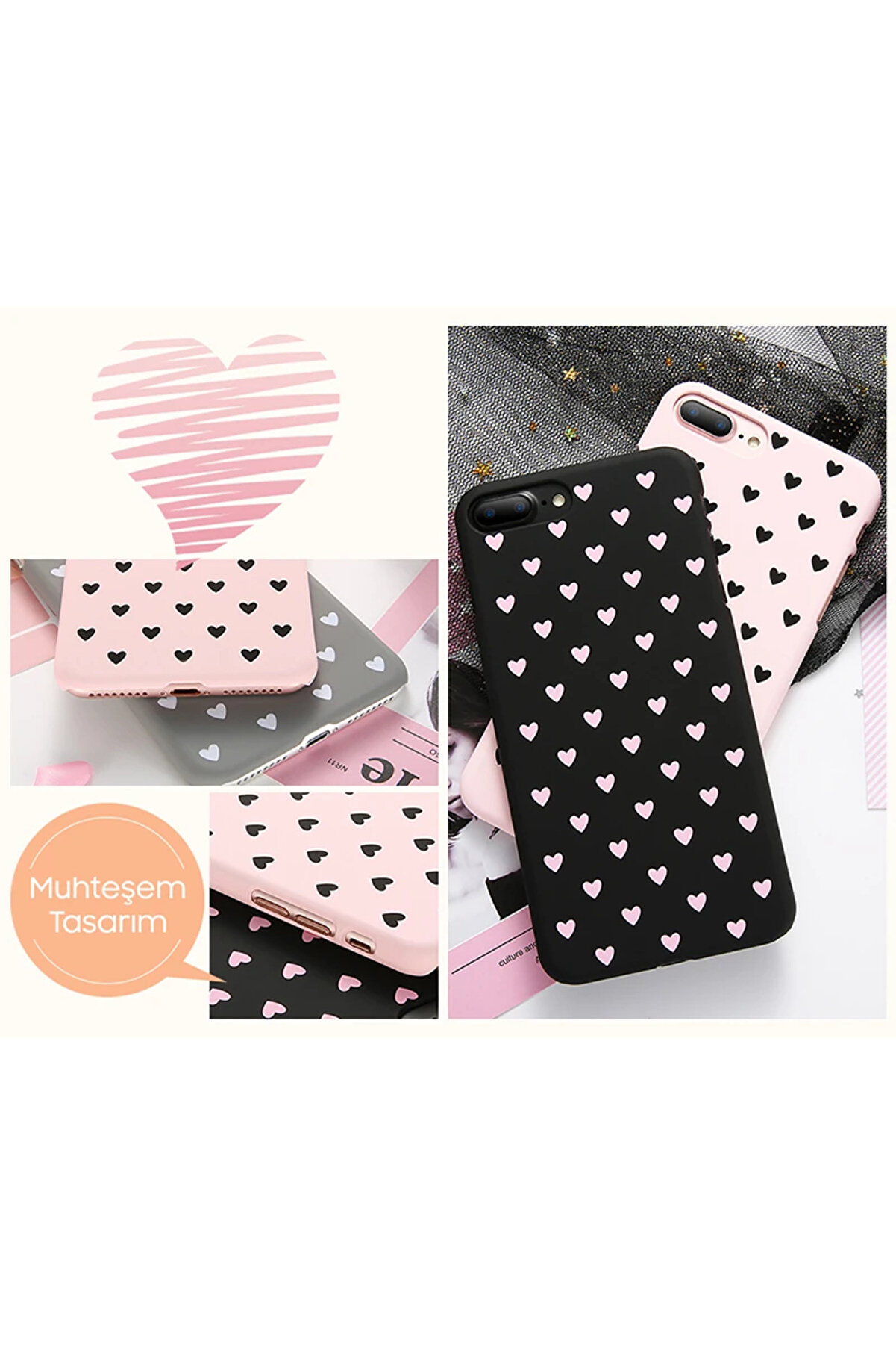 İphone X Xs Çoklu Kalp Premi̇um Pc Kılıf-(5775) - Gms6825-2106