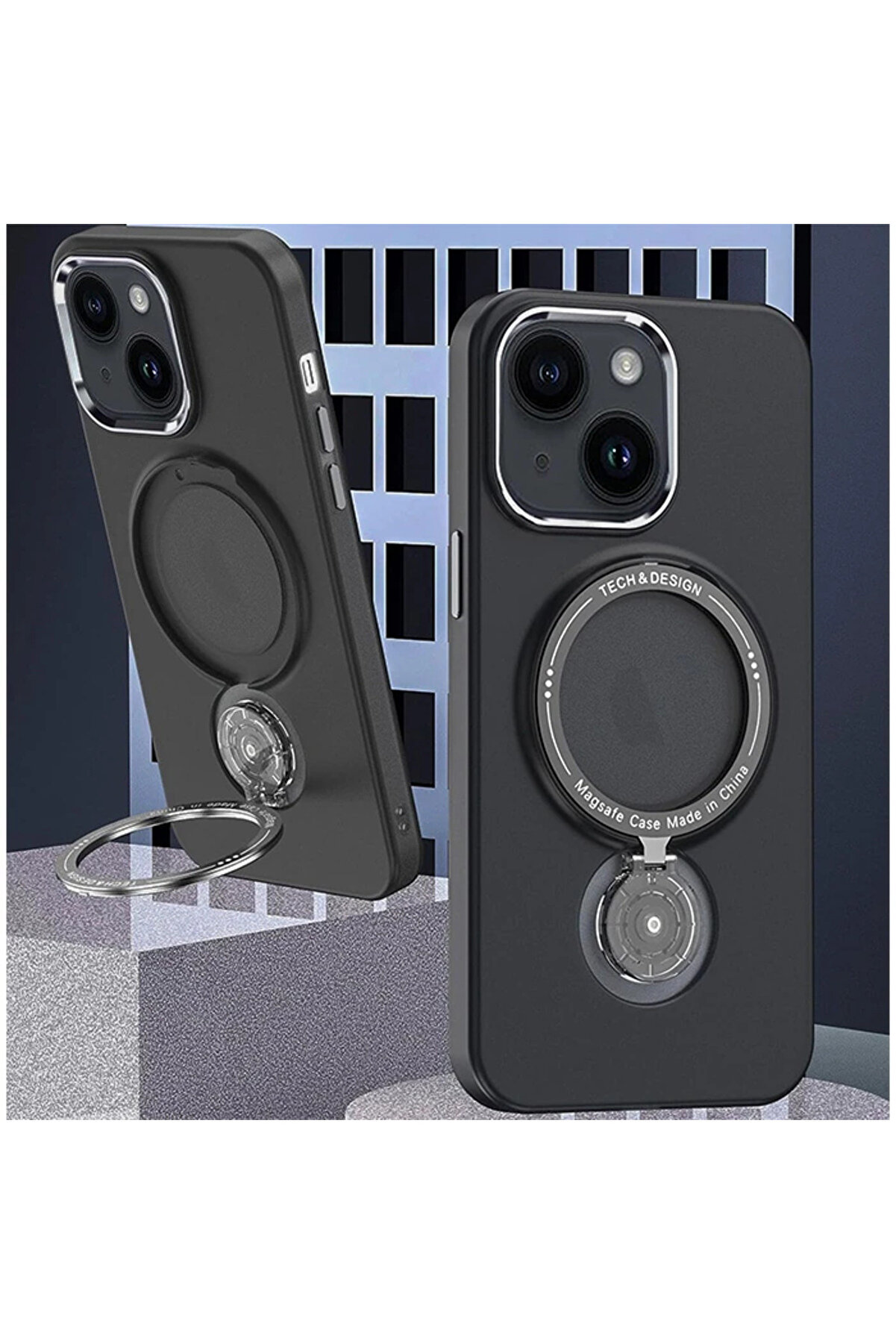 gizmurstore ALLY iPhone 14 Plus İçin Magsafe Uyumlu Standlı Manyetik Silikon Kılıf-(5775) - GMS5305-8331