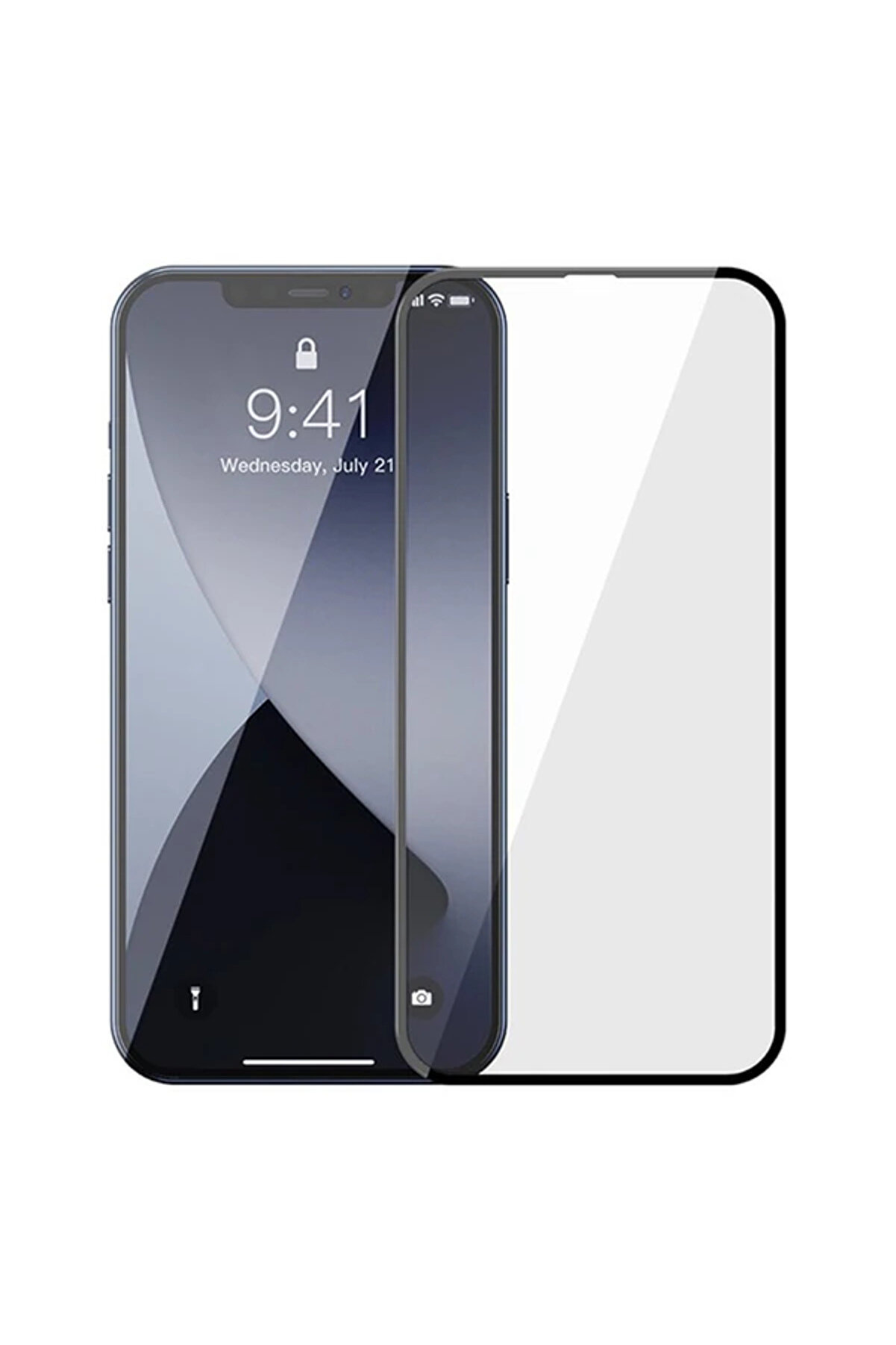 CepteToptan İPhone 12-12 Pro 6.1 0.3MM 3D Full Tempered Cam Ekran Koruyucu 2Adet Set-(1903) - DROPX9029-1714