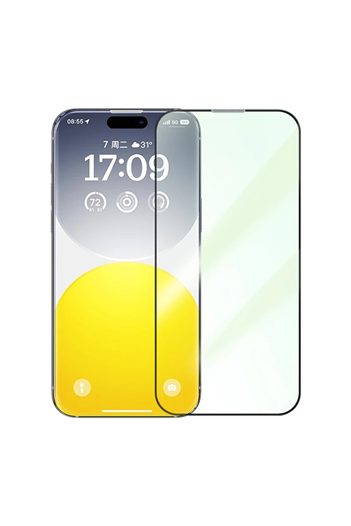 CepteToptan Schott iPhone 15 Pro Full Koruma Eye-Protection Tempered Cam Ekran Koruyucu-(190 - DROPX4597-2703