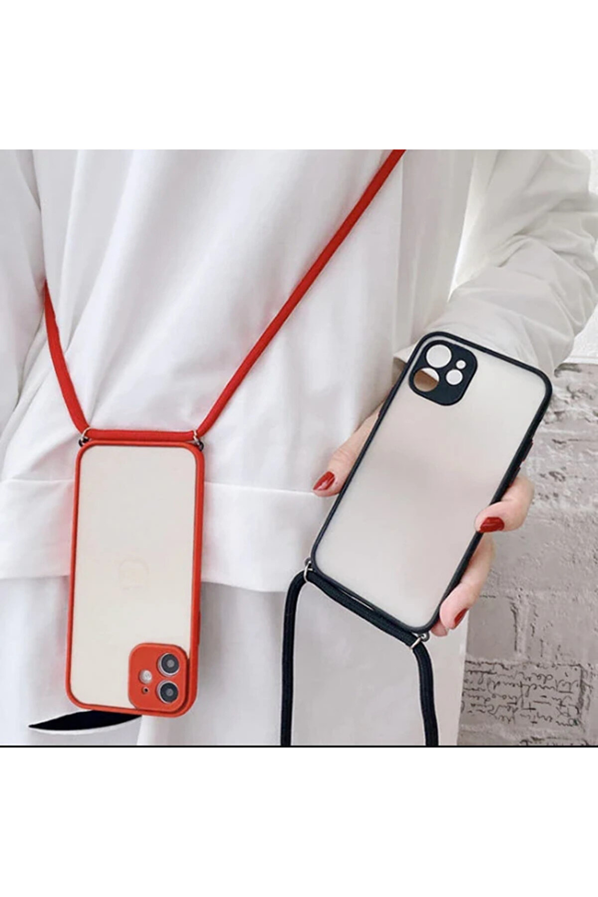Ally İphone 12 6.1 Askılı Koruyucu Si̇li̇kon Kılıf-(1903) - Dropx7104-8230