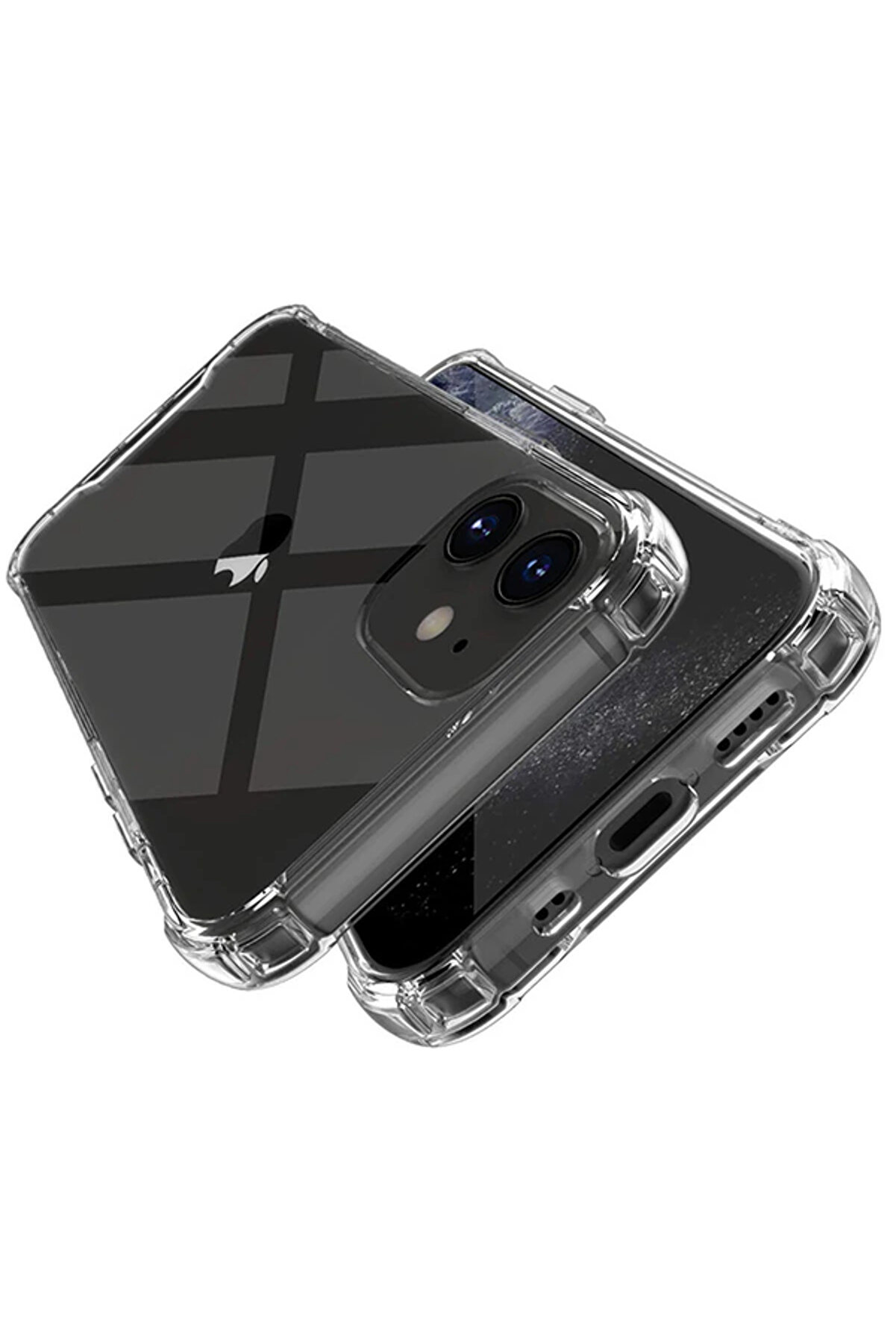 İphone 12-İphone 12 Pro 6.1 Anti̇-Drop Si̇li̇kon Kılıf Shockproof-(5775) - Gms6255-8622