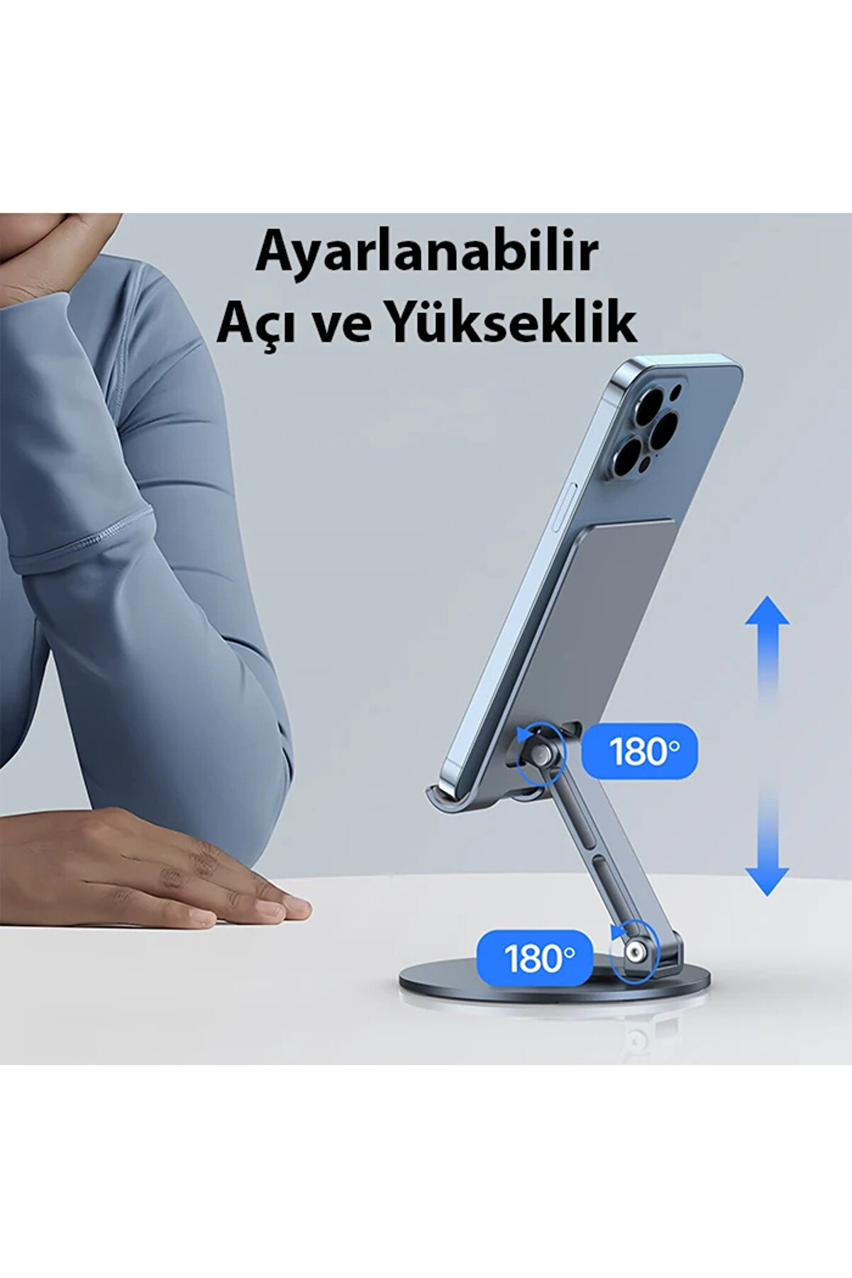 Dux Duci̇s Es Seri̇es Alümi̇nyum Alaşımlı 360° Dönebi̇len Katlanır Telefon St - Dropx4252-4460