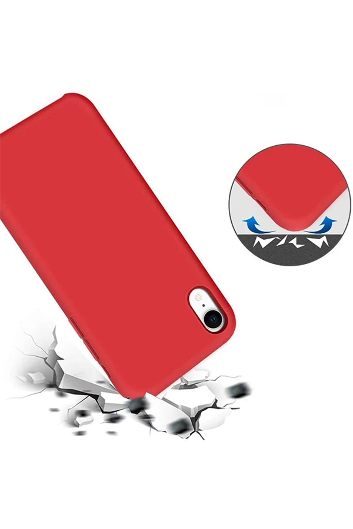 İphone Xr 6.1İnch Lansman Kılıf İçi̇ Kadi̇fe Soft Si̇li̇kon Kılıf-(1903) - Dropx5033-2382