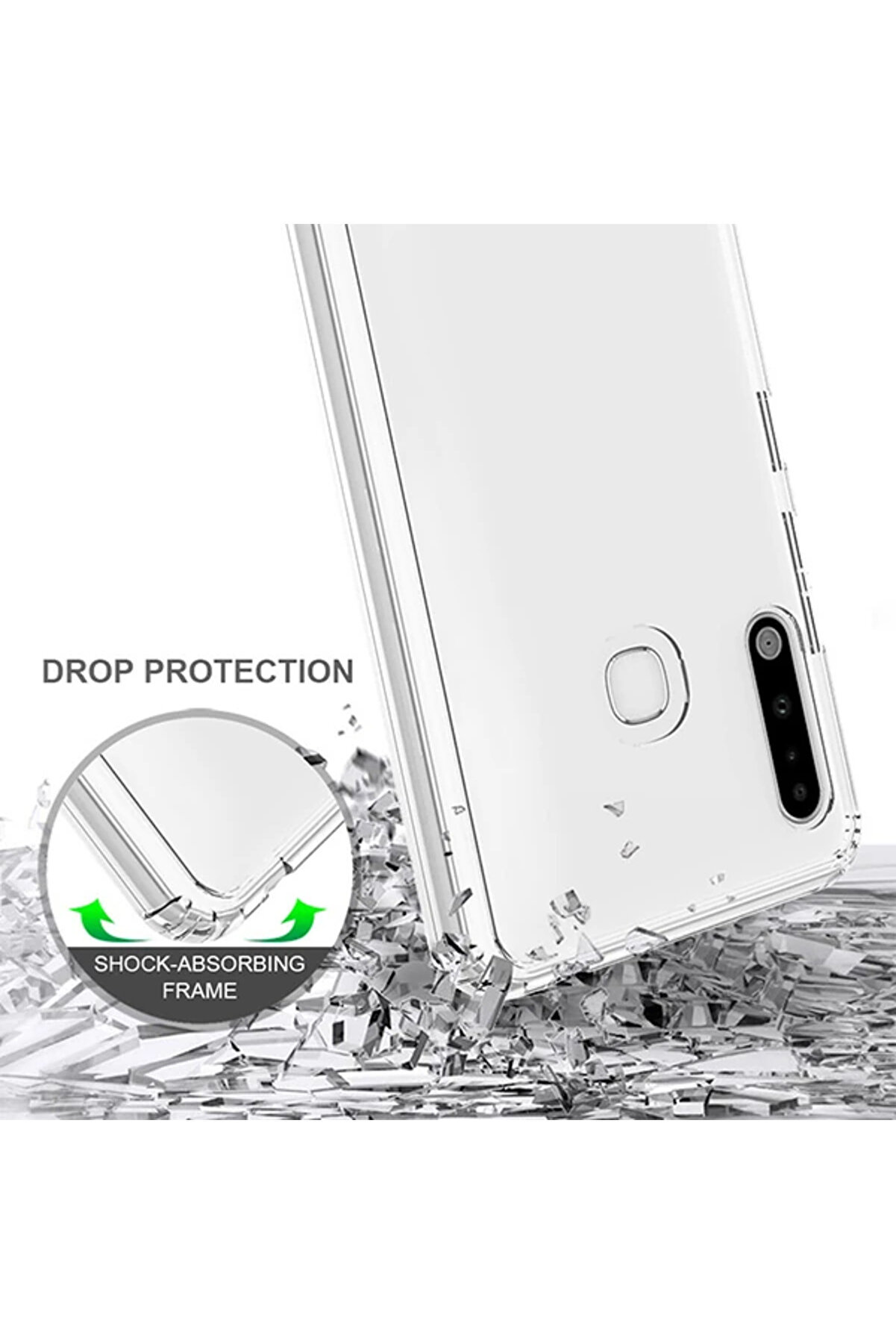 Ally Sm Galaxy A70E Uyumlu Anti̇-Drop Darbe Emi̇ci̇ Si̇li̇kon Kılıf Shockproof Kılıf-(5775) -Hrn9095-6565