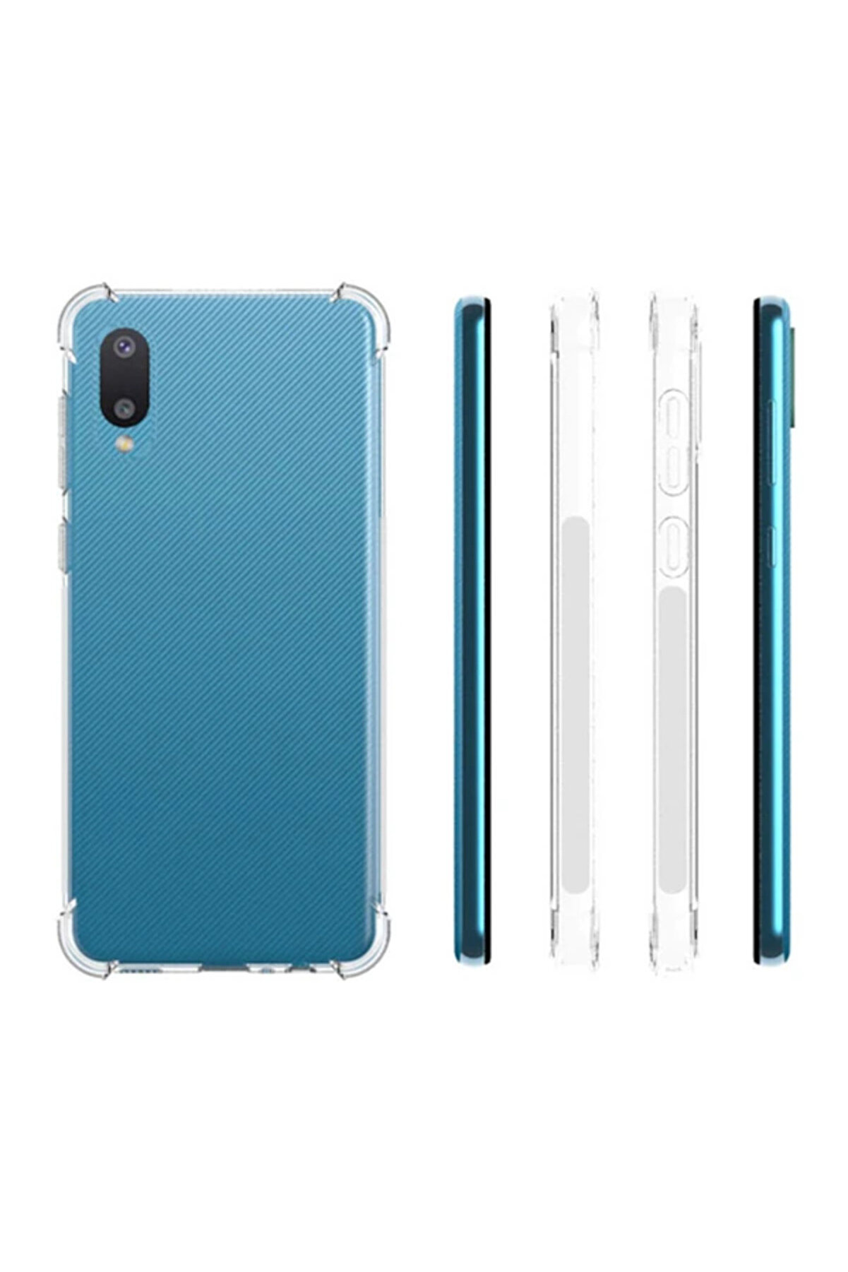 Mrpurple Sm Galaxy A02 - M02 Anti̇-Drop Shockproof Darbe Emi̇ci̇ Si̇li̇kon Kılıf-(5775)