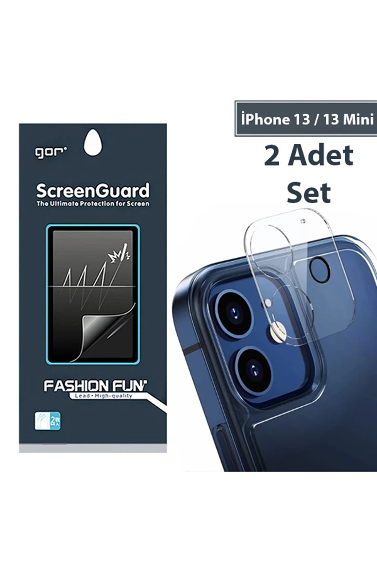 captainsmoda GOR İPhone 13 /13 Mini Best Full Tempered Cam Kamera Koruyucu 2Adet Set-(5775) - captainsmoda1342-