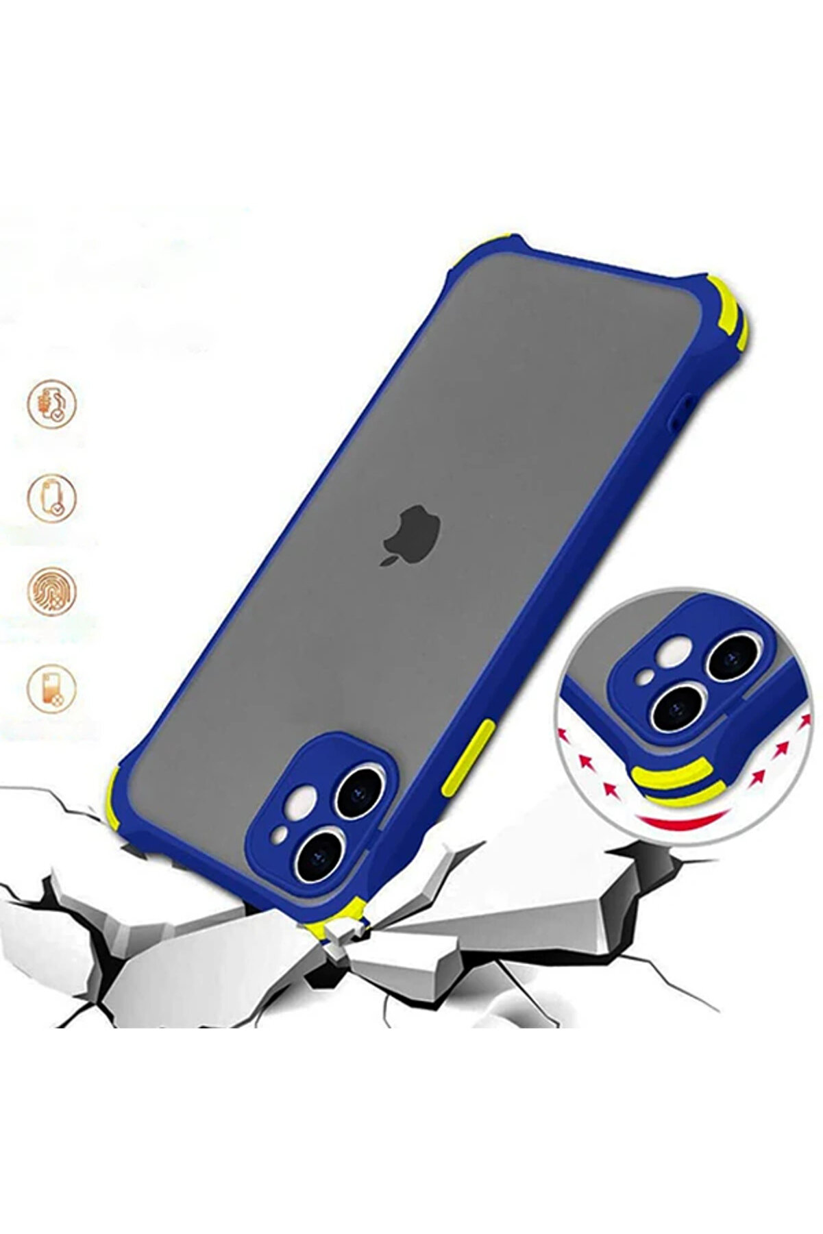 Ally İphone 11 6.1 İnch Shockproof Kamera Koruma Darbe Emi̇ci̇ Kılıf-(1903) - Dropx8488-2039