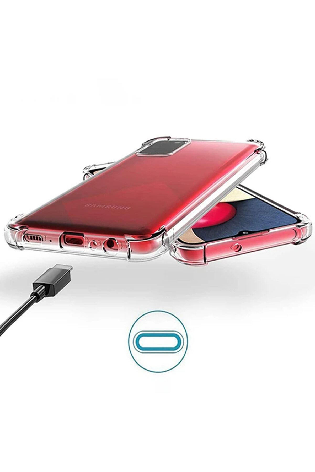 Sm Galaxy A02S - M02S Anti̇-Drop Shockproof Darbe Emi̇ci̇ Si̇li̇kon Kılıf-(1903) - Dropx2532-1935