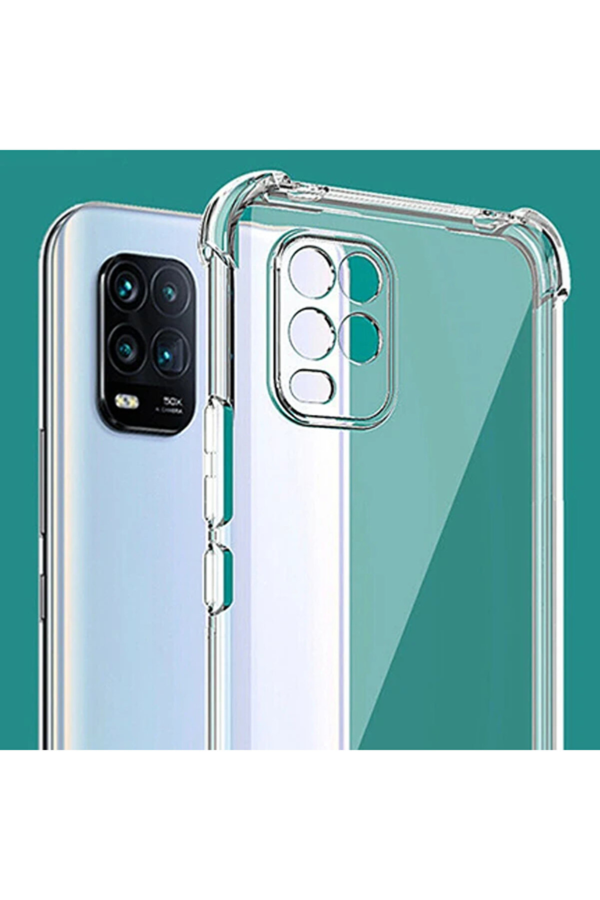 Xi̇aomi̇ Mi̇ 10 Li̇te Kamera Koruma Anti̇-Drop Si̇li̇kon Kılıf Shockproof Kılıf-(5775) - Gms6393-7920